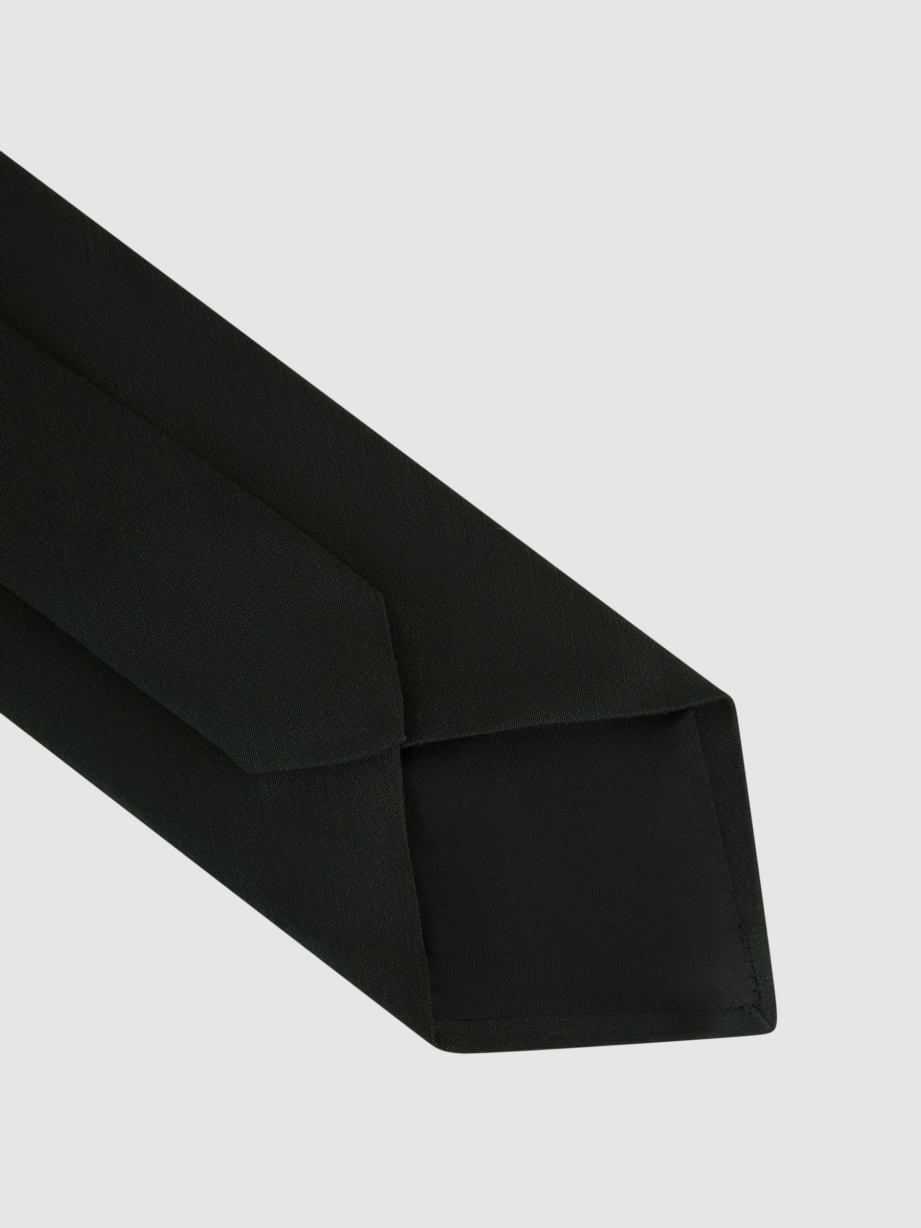 Twill Wool Tie in Forest Green - Image 4 of 5