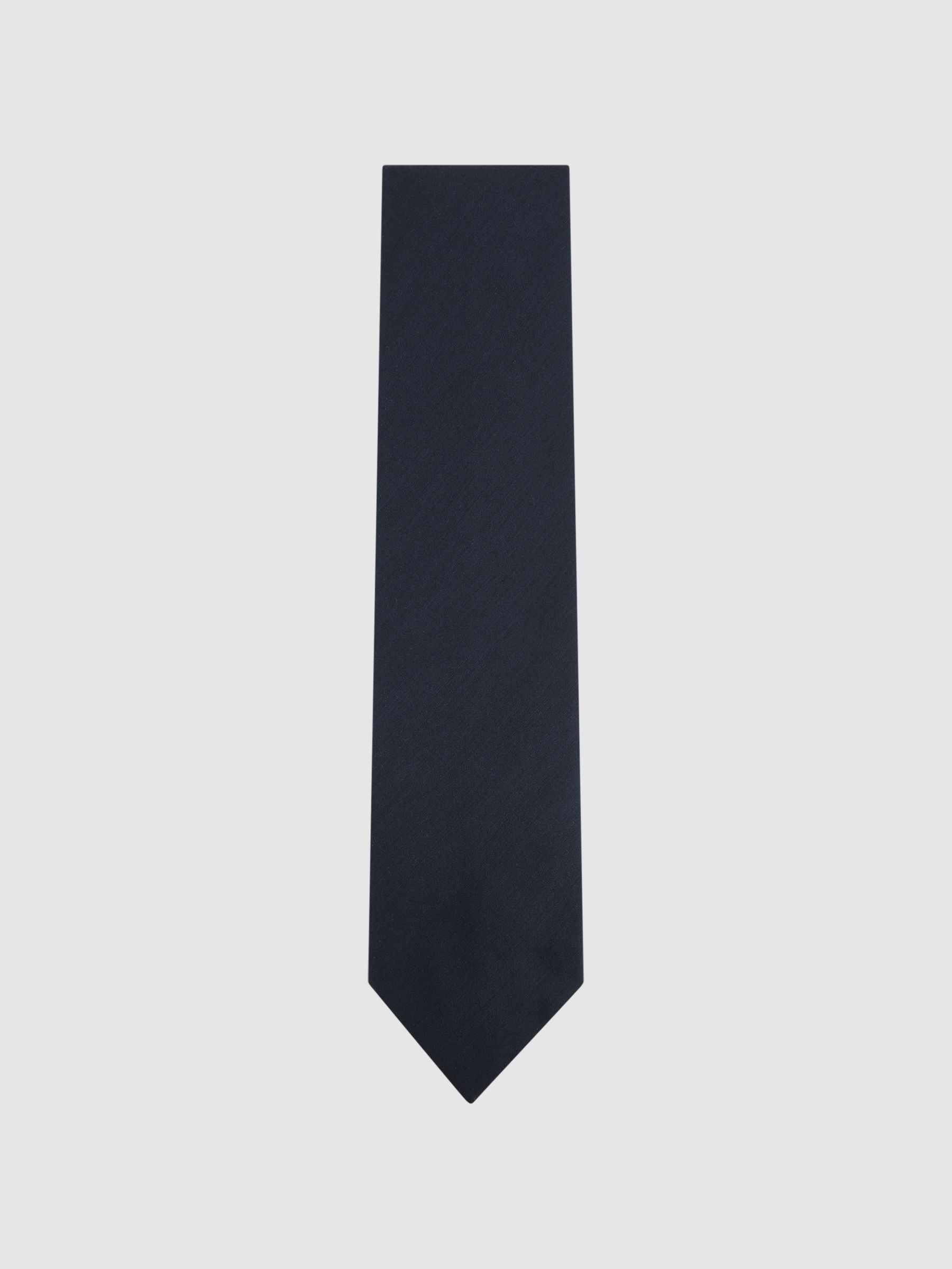 Twill Wool Tie in Navy - Image 1 of 5