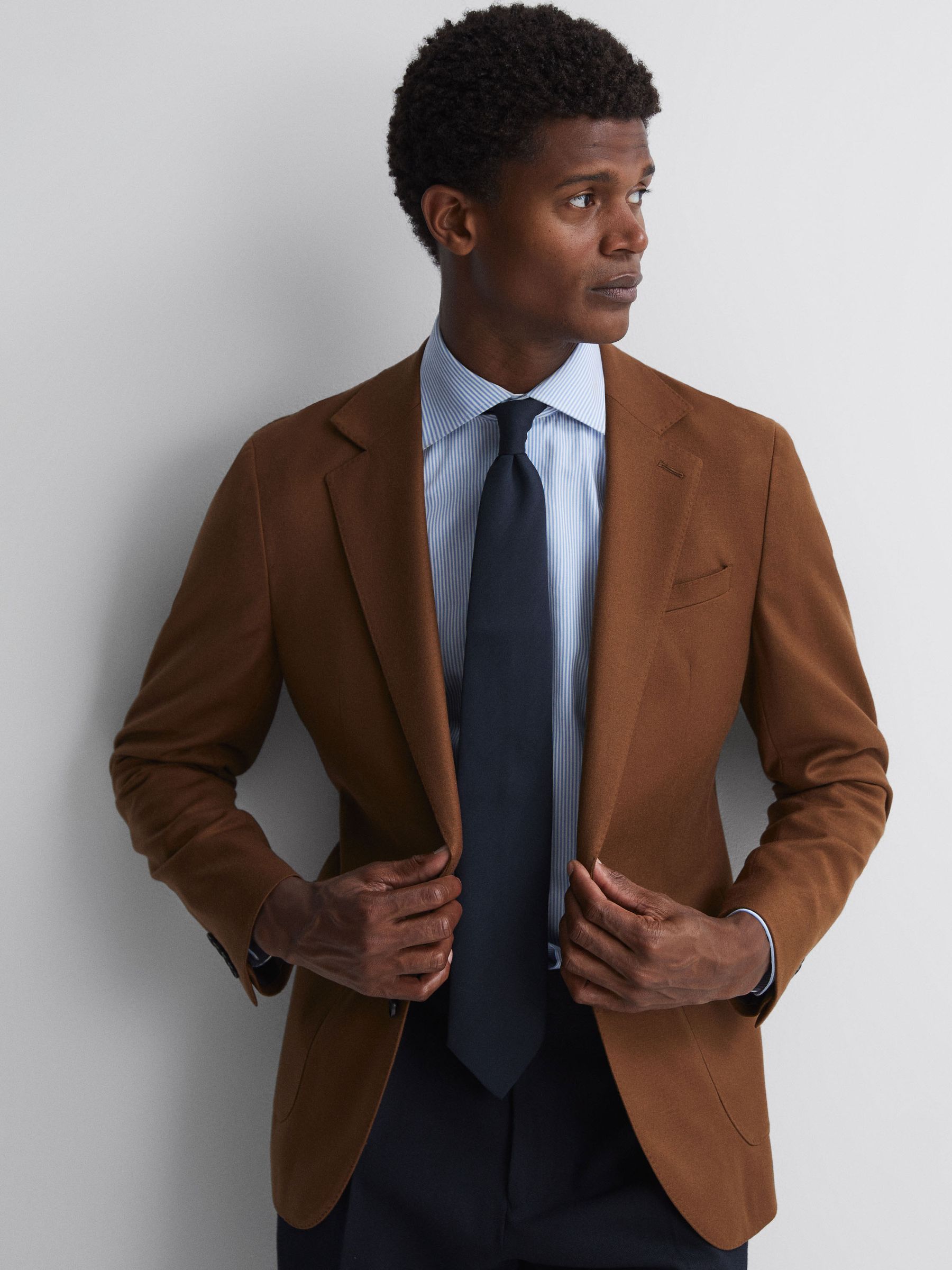 Twill Wool Tie in Navy - Image 2 of 5