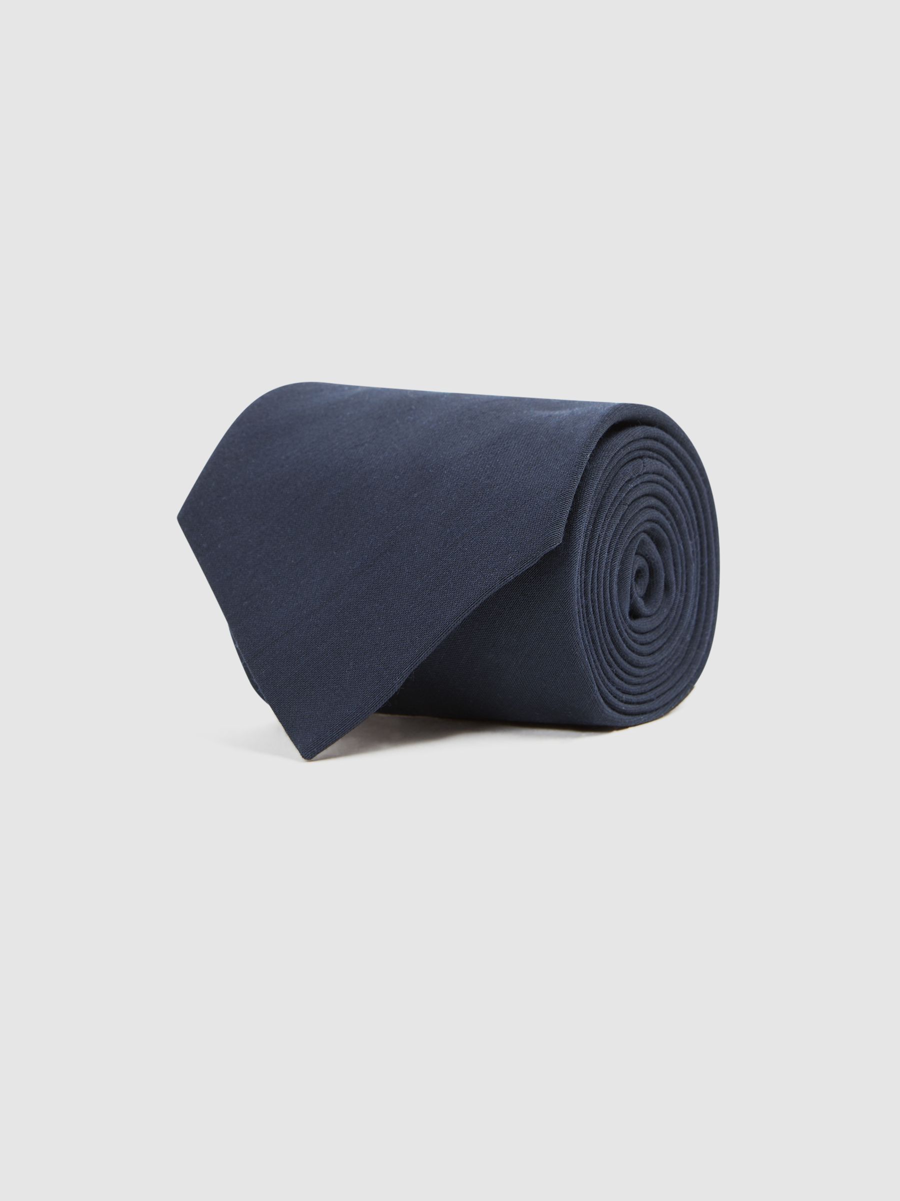 Twill Wool Tie in Navy - Image 3 of 5