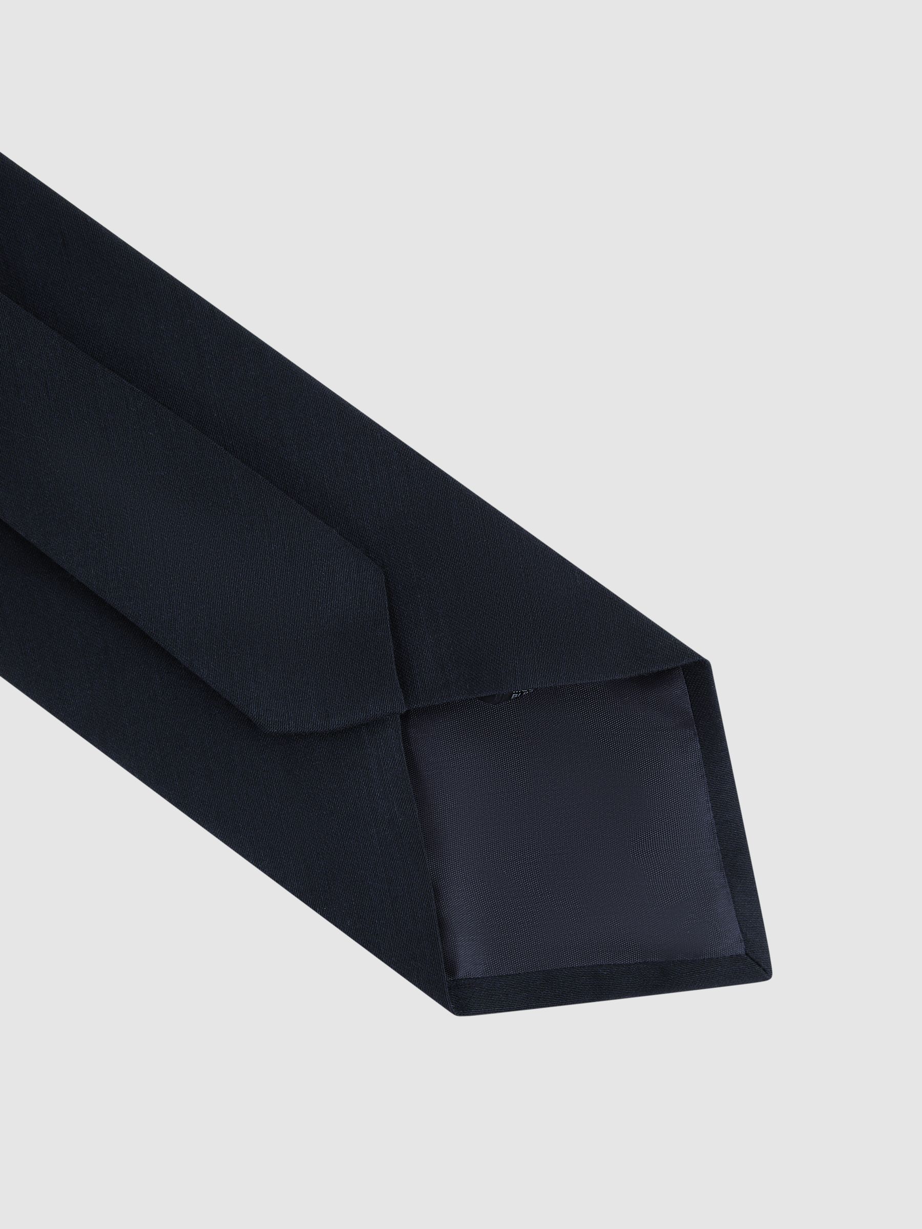 Twill Wool Tie in Navy - Image 4 of 5