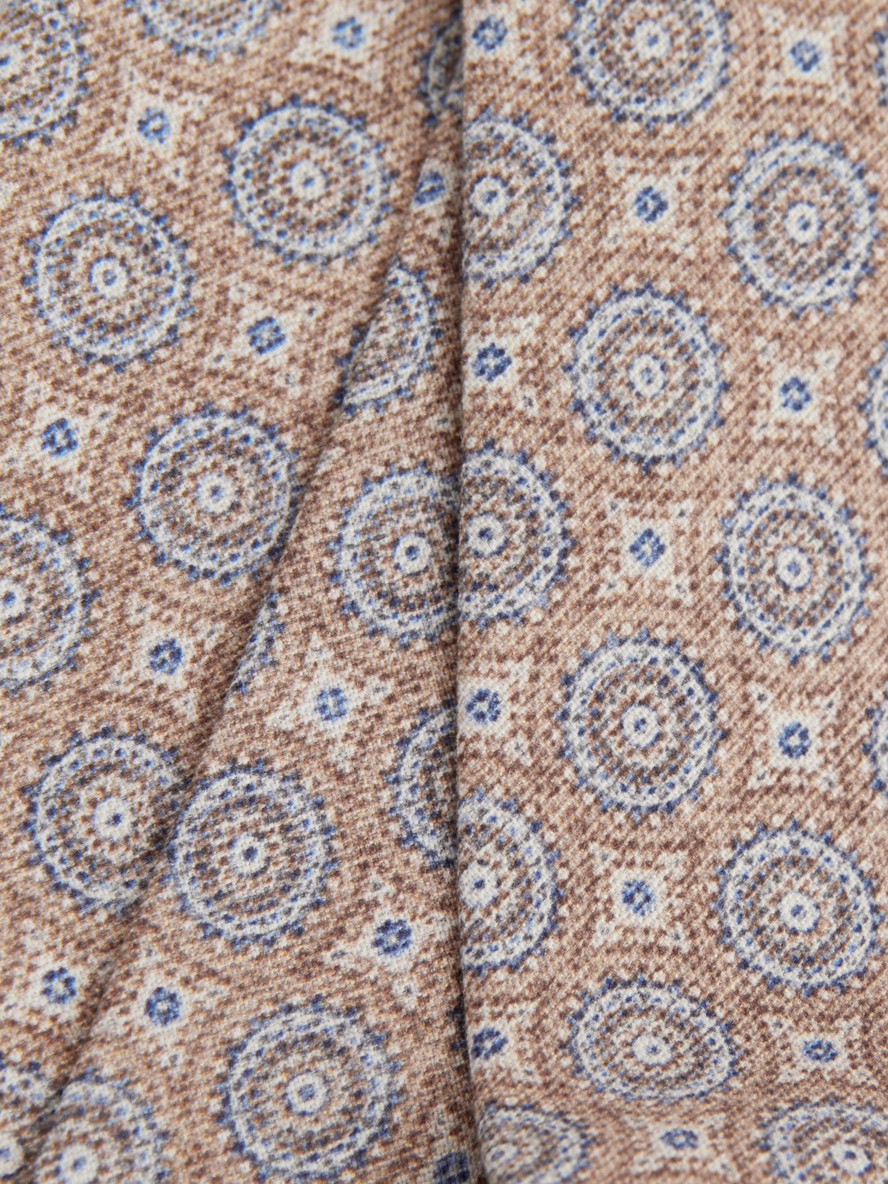 Silk Medallion Tie in Oatmeal Melange - Image 5 of 5