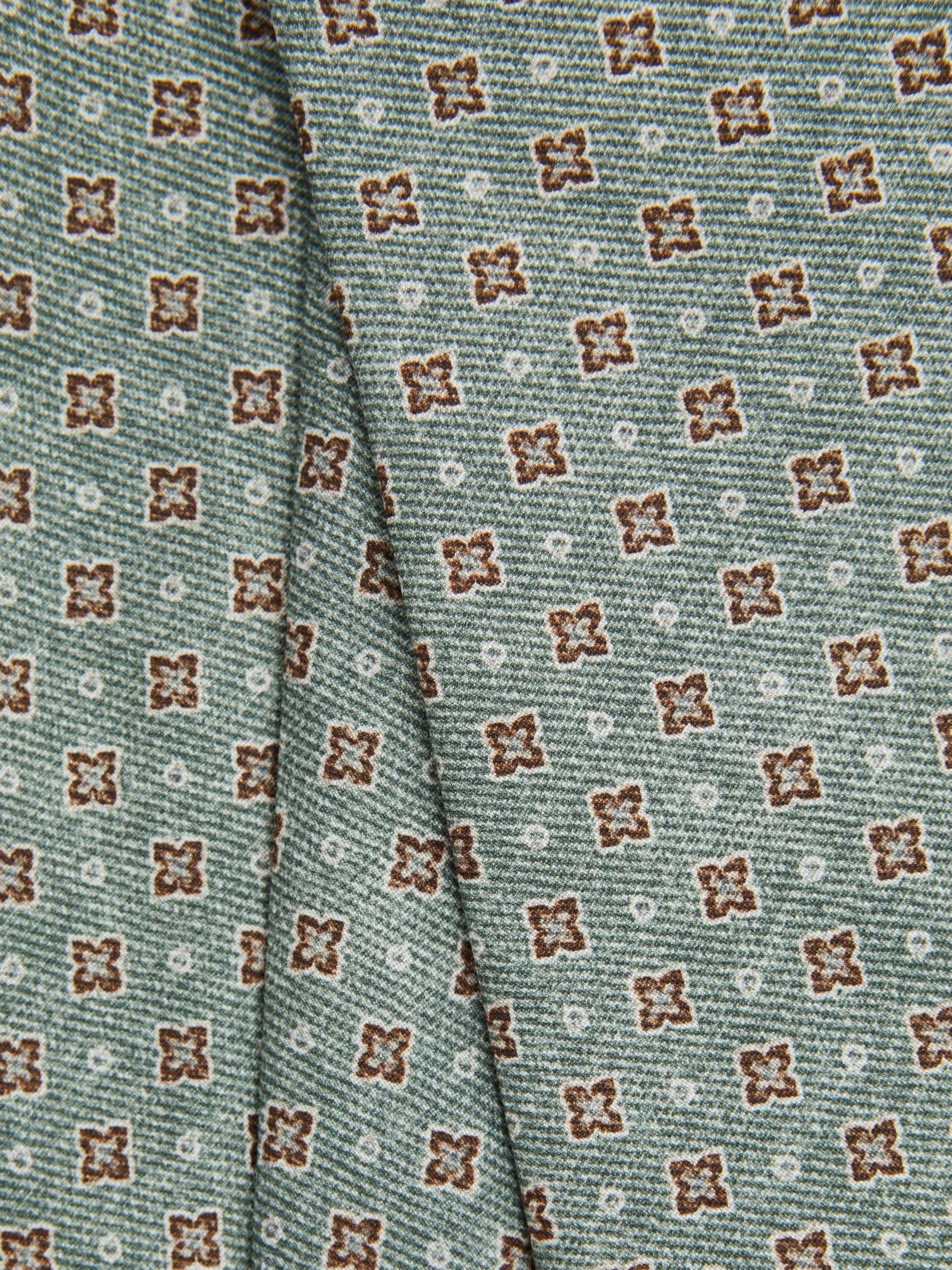 Silk Medallion Tie in Light Green - Image 5 of 5