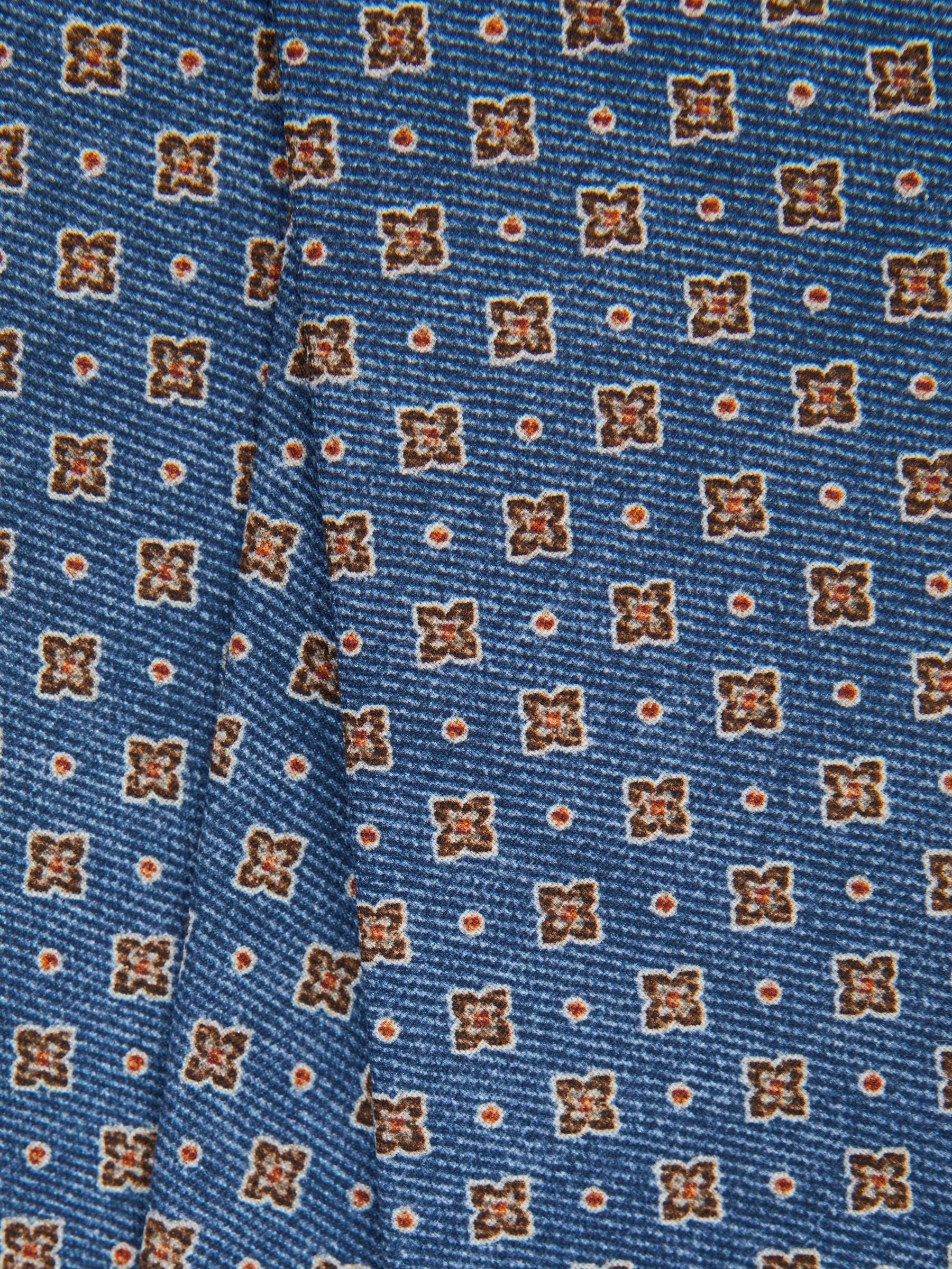 Silk Medallion Tie in Airforce Blue Melange - Image 5 of 5