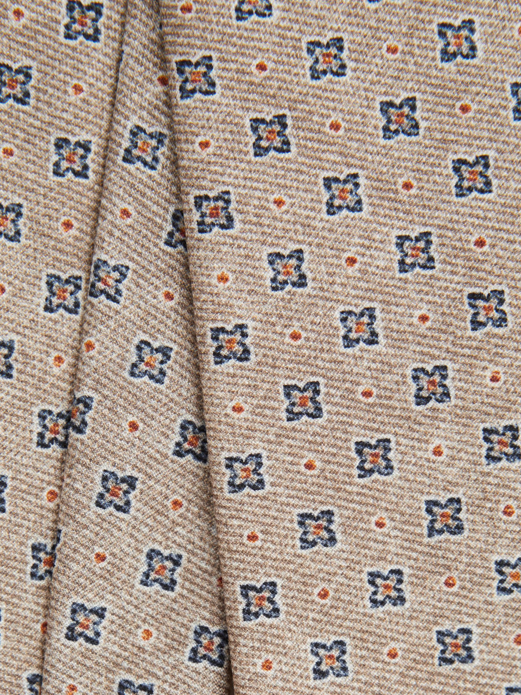 Silk Medallion Tie in Oatmeal Melange - Image 5 of 5