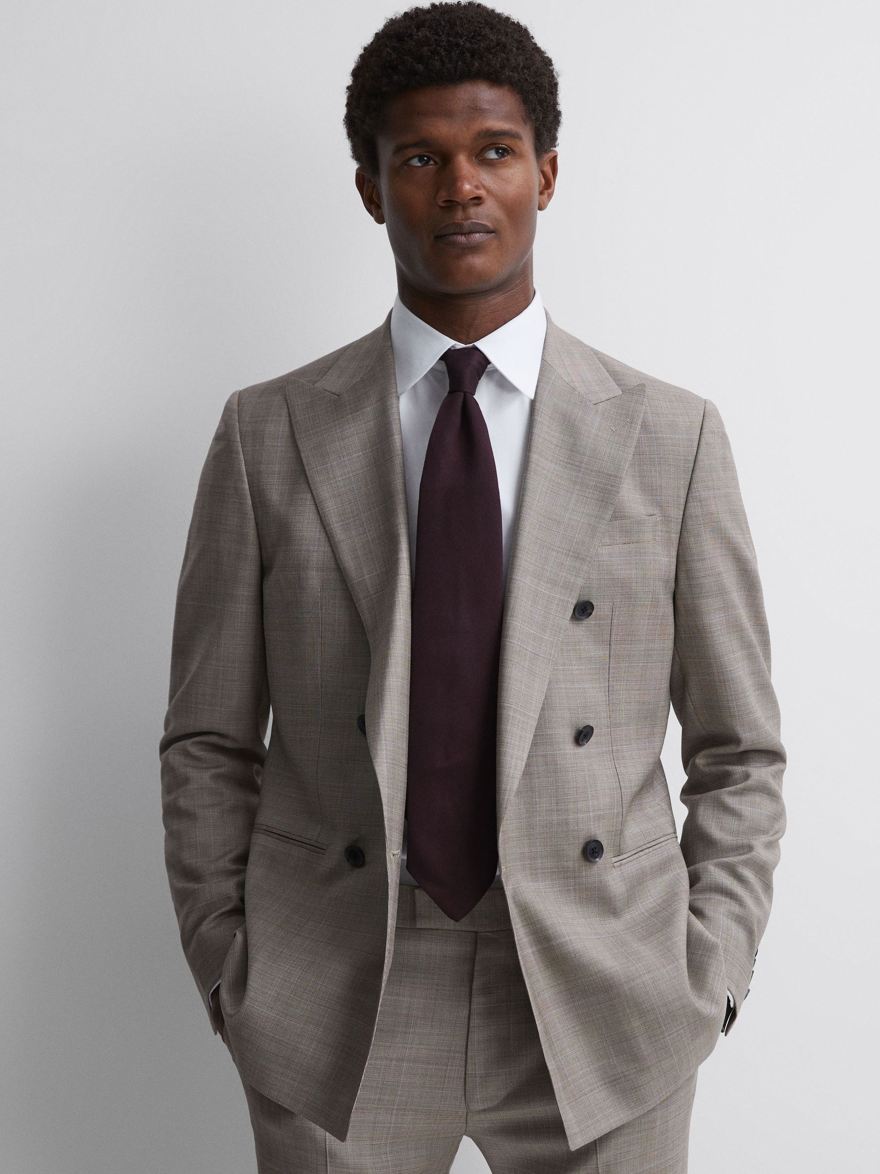 Twill Wool Tie in Dark Plum - Image 2 of 5 Twill Wool Tie in Dark Plum - Image 2 of 5