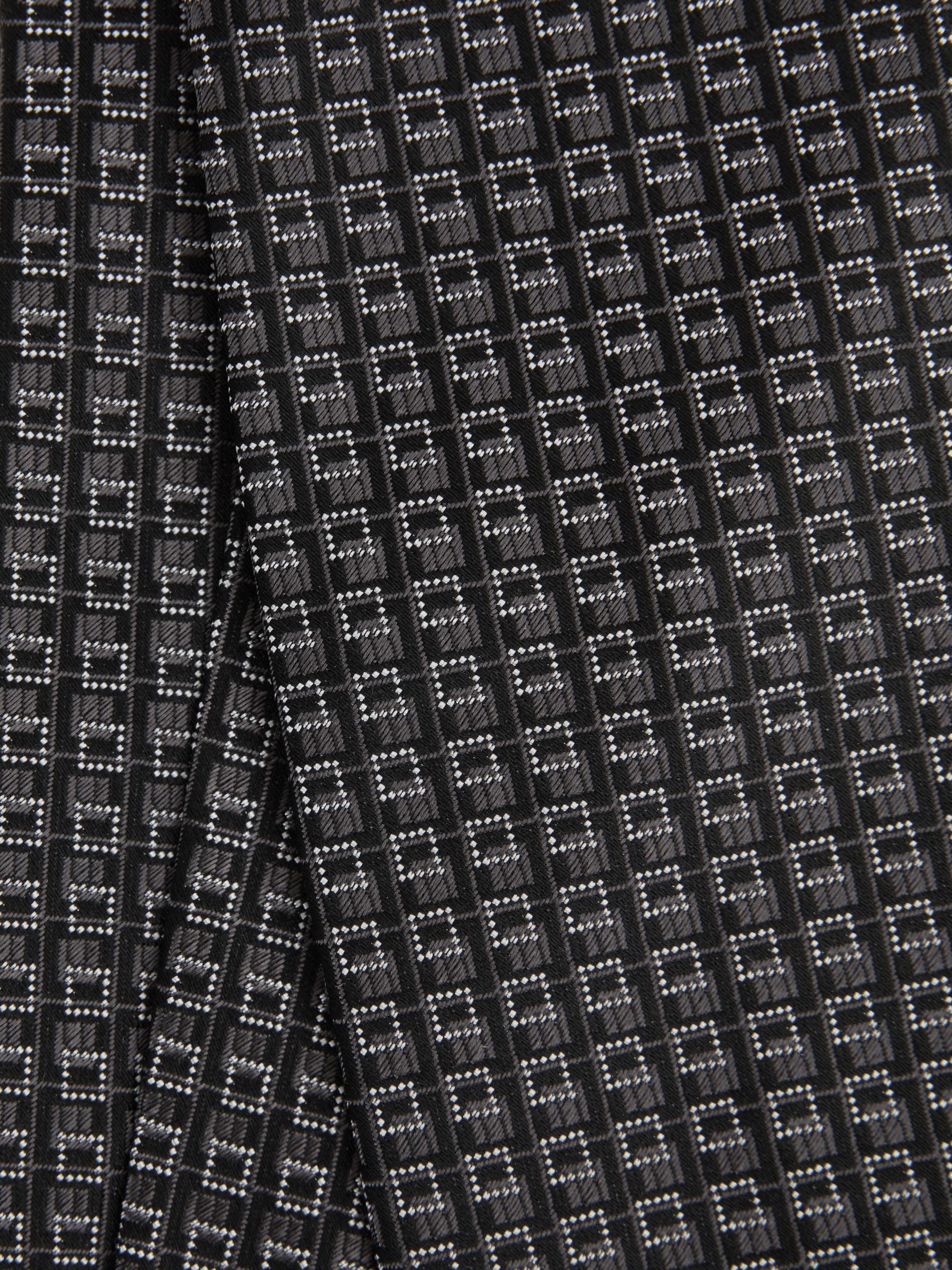 Silk Blend Square Tie in Charcoal - Image 5 of 5