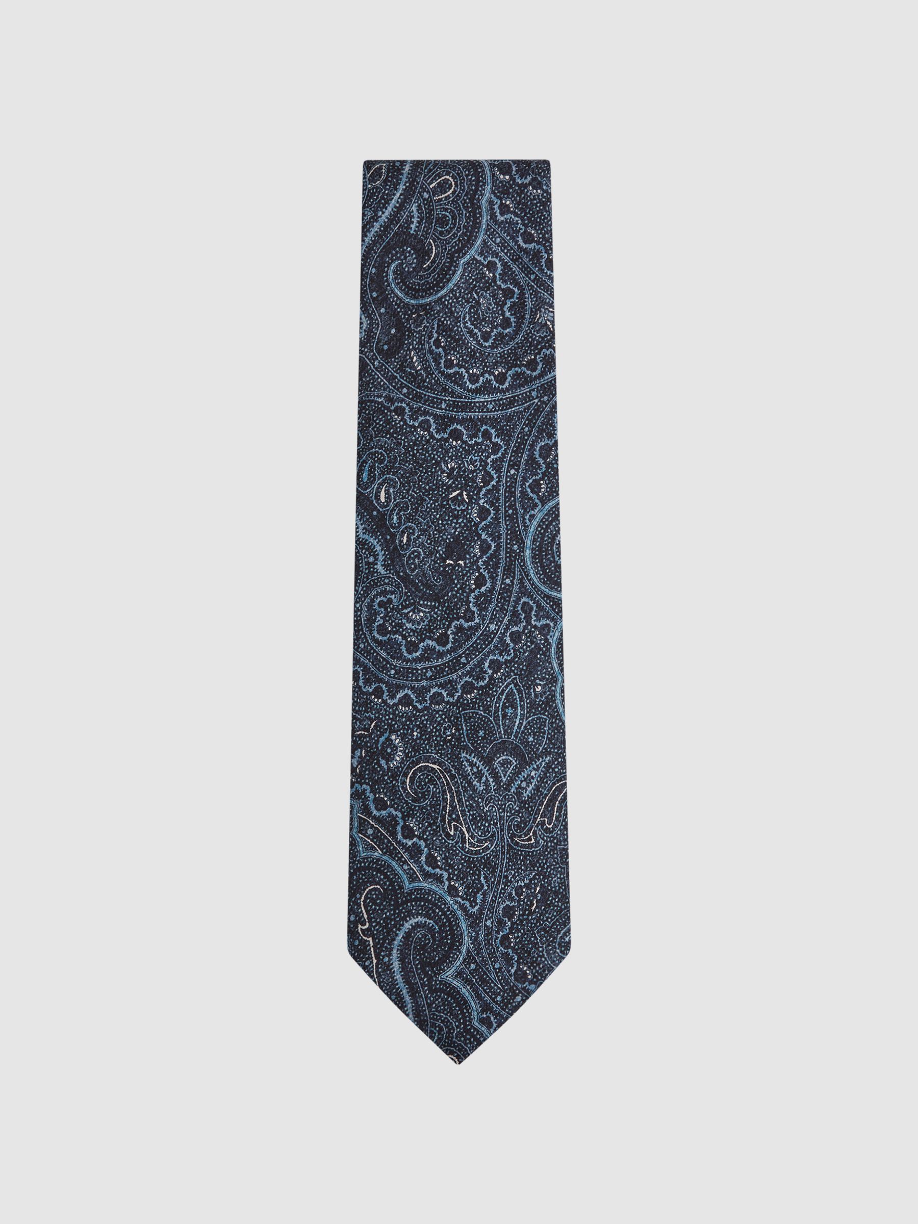 Silk Paisley Tie in Indigo - Image 1 of 5