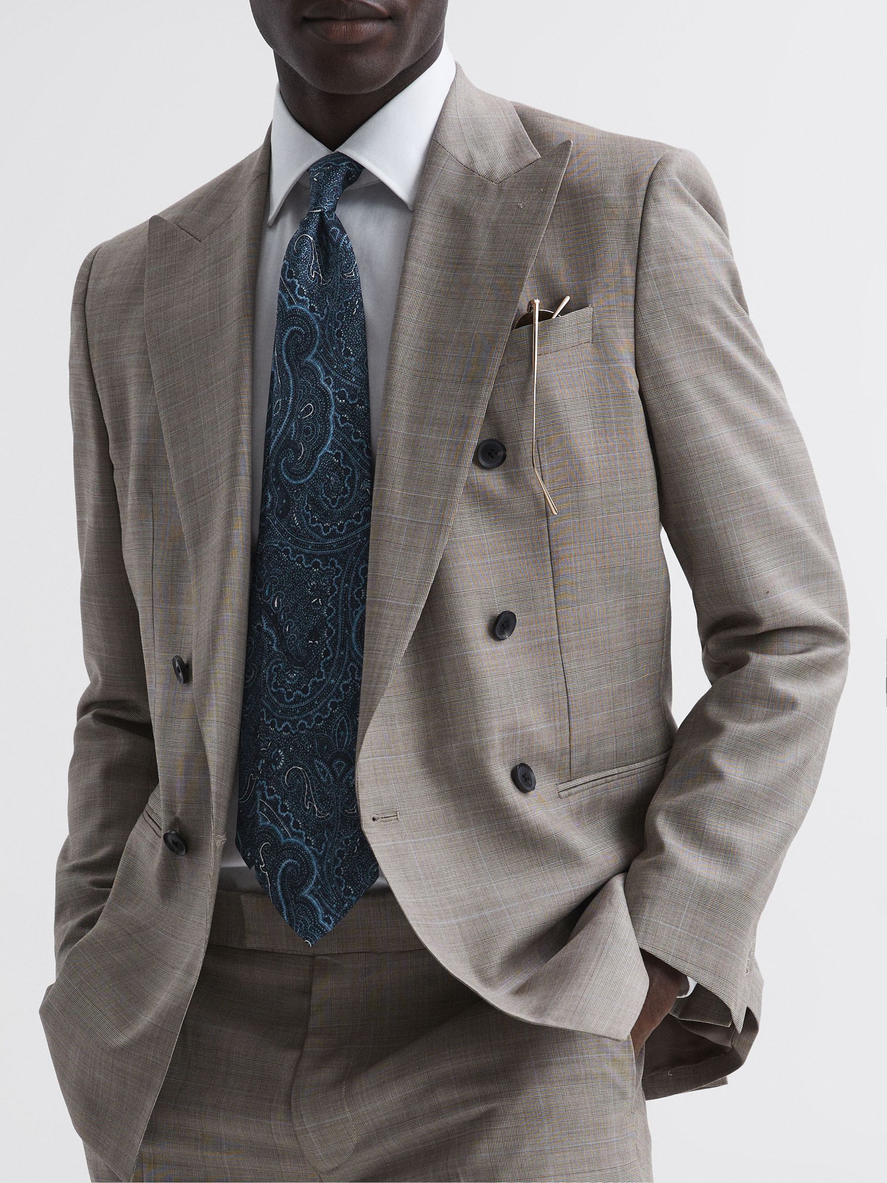 Silk Paisley Tie in Indigo - Image 2 of 5