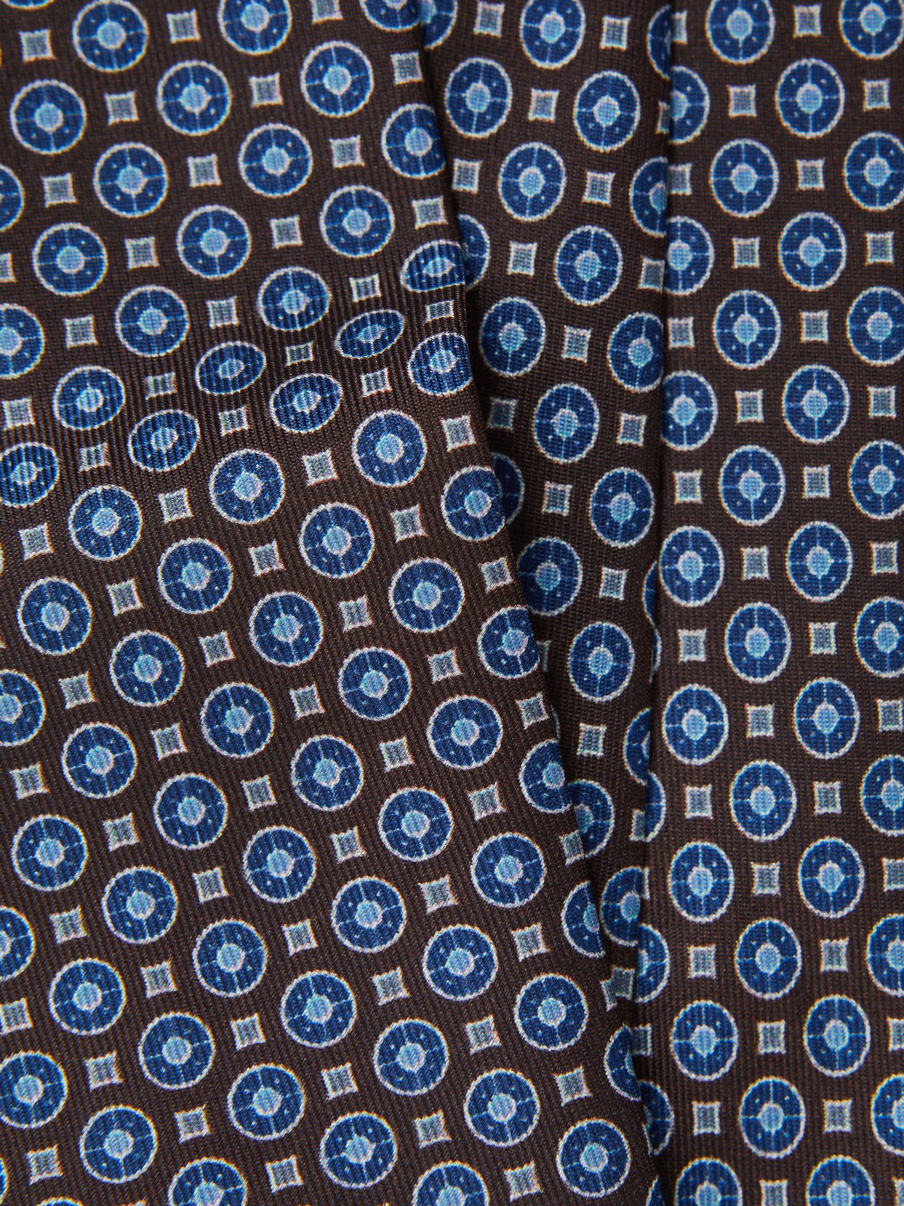 Silk Medallion Tie in Chocolate - Image 5 of 5