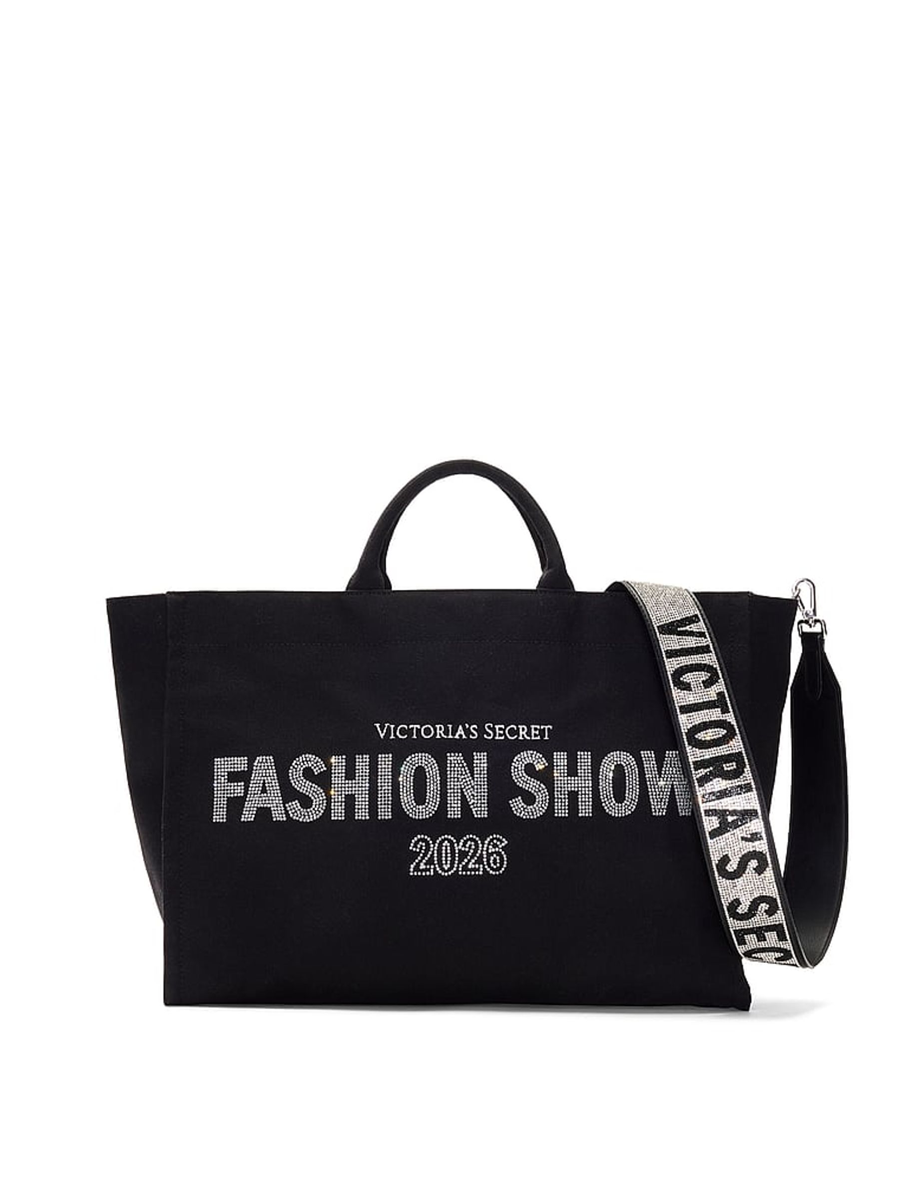 Black Fashion Show Shine Strap Tote Bag - Image 2 of 4