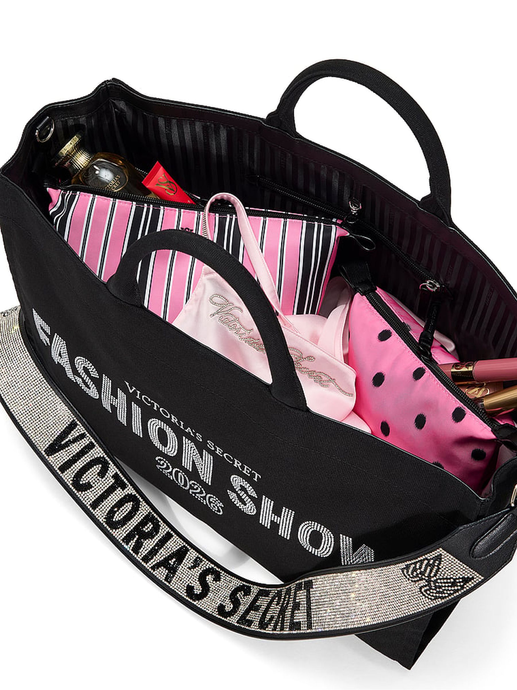 Black Fashion Show Shine Strap Tote Bag - Image 4 of 4 Black Fashion Show Shine Strap Tote Bag - Image 4 of 4