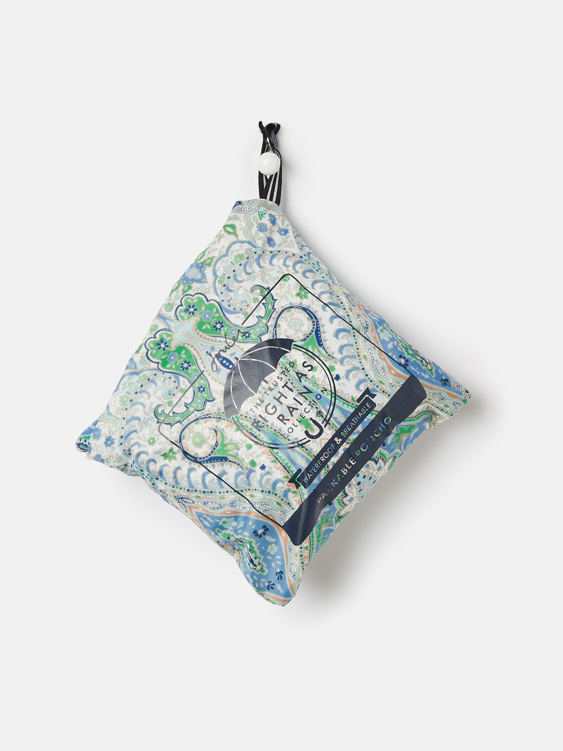 Elstow Blue Paisley Printed Poncho - Image 10 of 10