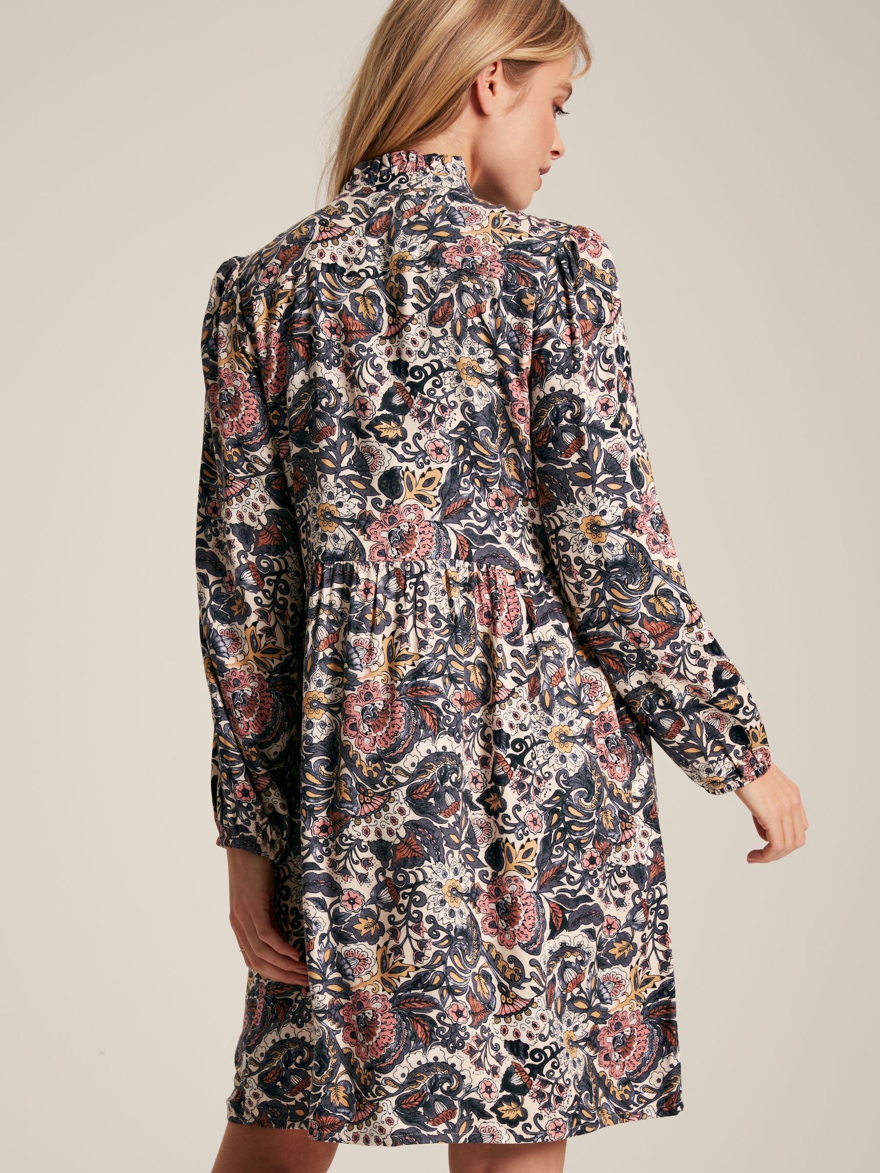 Lucia Brown Floral Frilled Midi Dress - Image 2 of 6