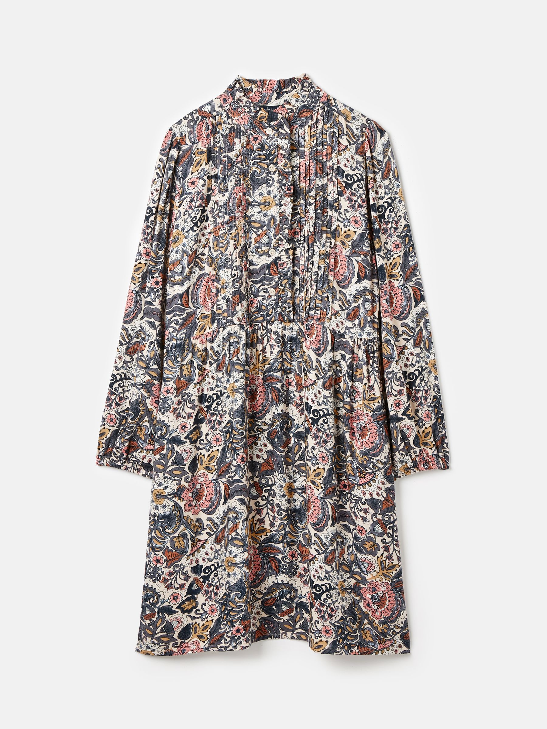 Lucia Brown Floral Frilled Midi Dress - Image 6 of 6