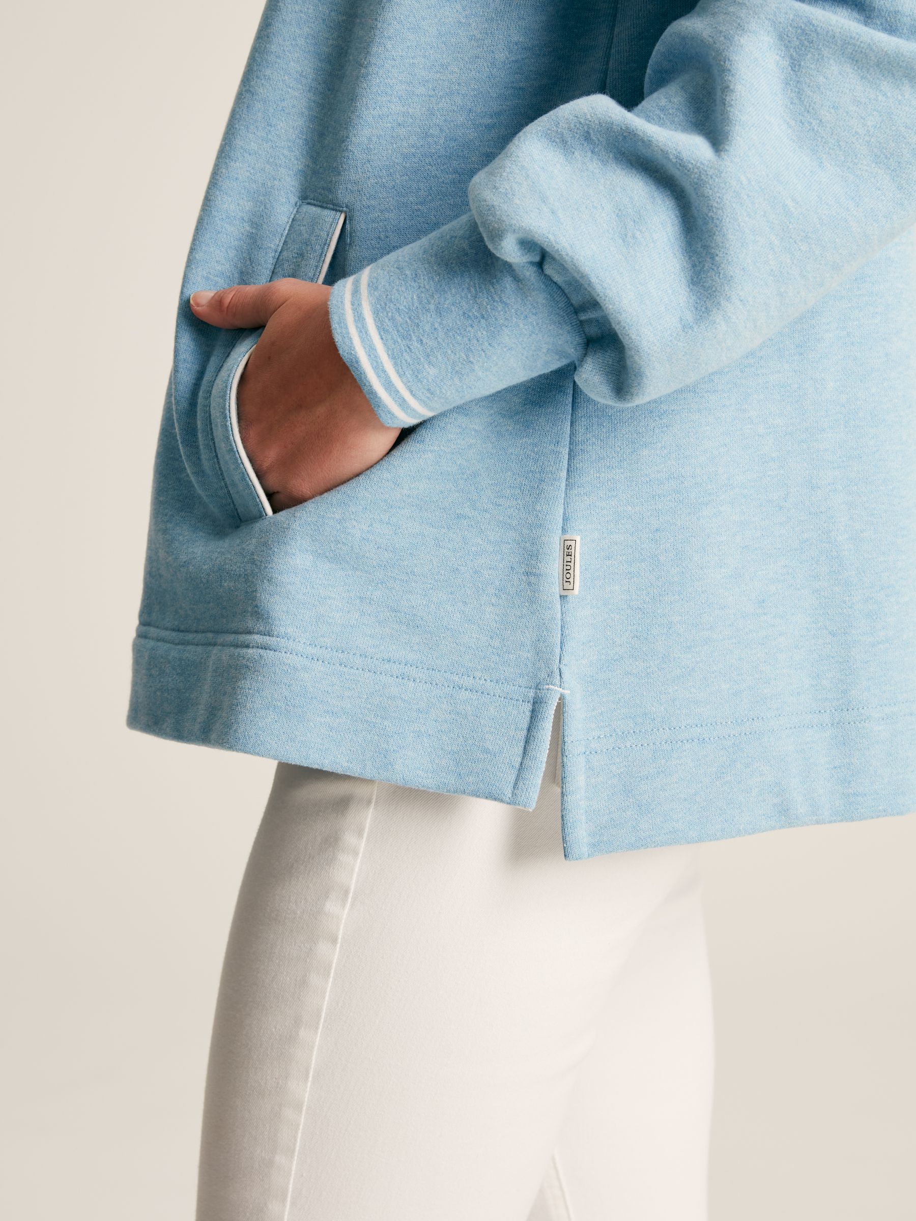 Burnham Blue Funnel Neck Quarter Zip Sweatshirt - Image 5 of 7