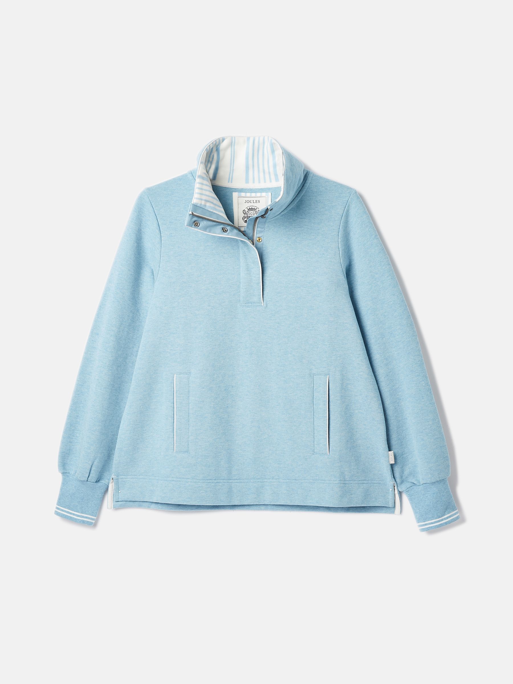 Burnham Blue Funnel Neck Quarter Zip Sweatshirt - Image 7 of 7