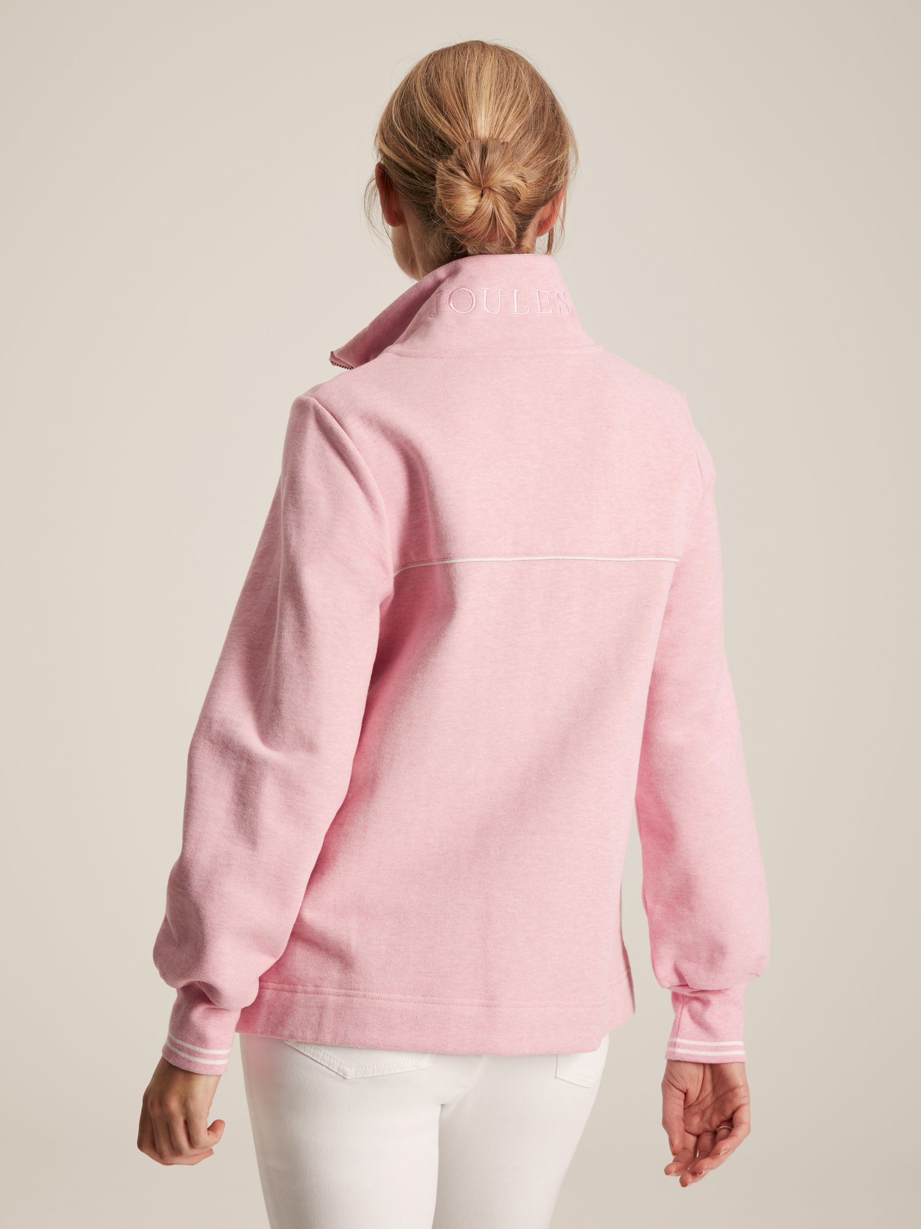 Burnham Pink Funnel Neck Quarter Zip Sweatshirt - Image 2 of 6