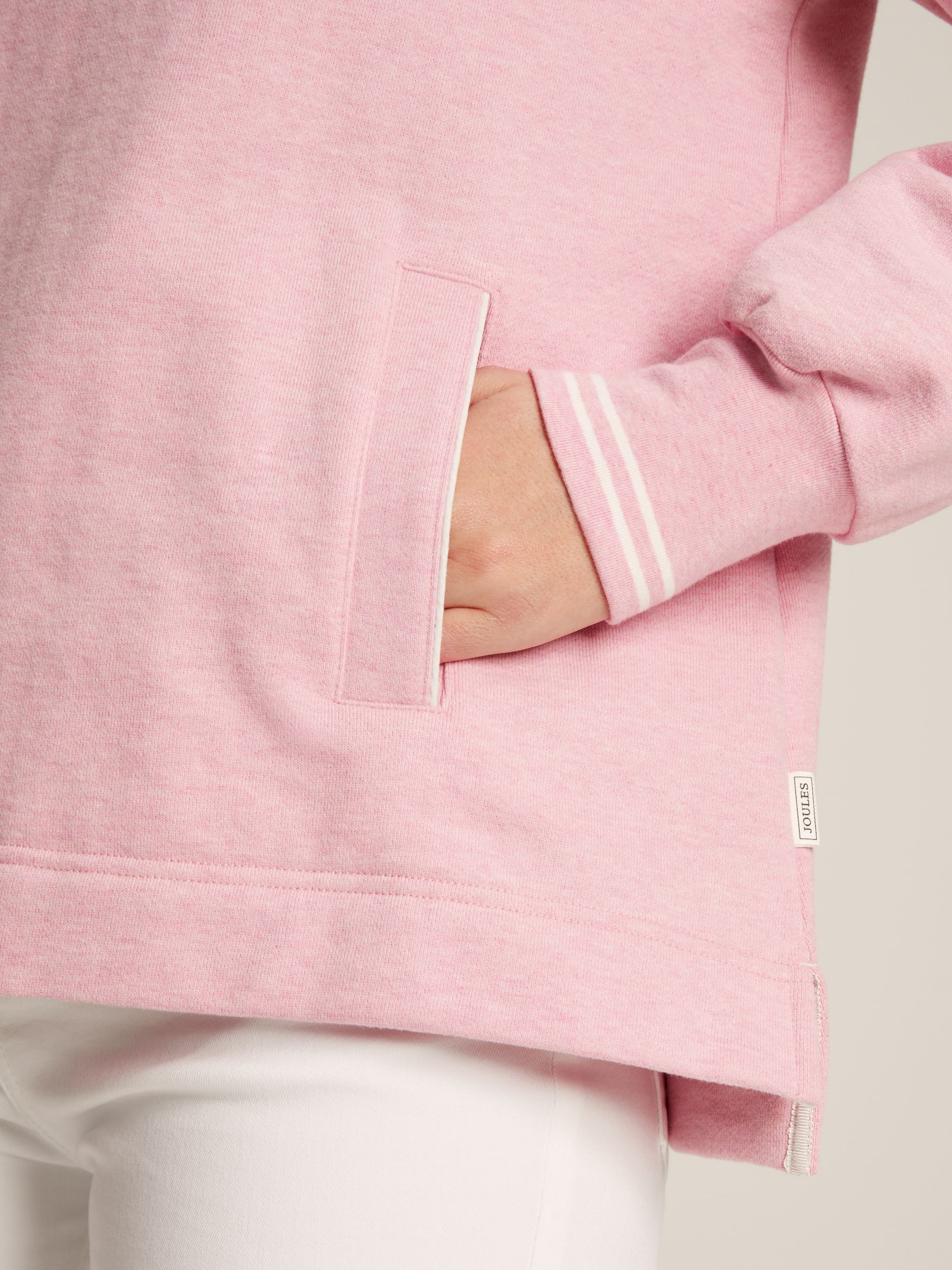 Burnham Pink Funnel Neck Quarter Zip Sweatshirt - Image 5 of 6