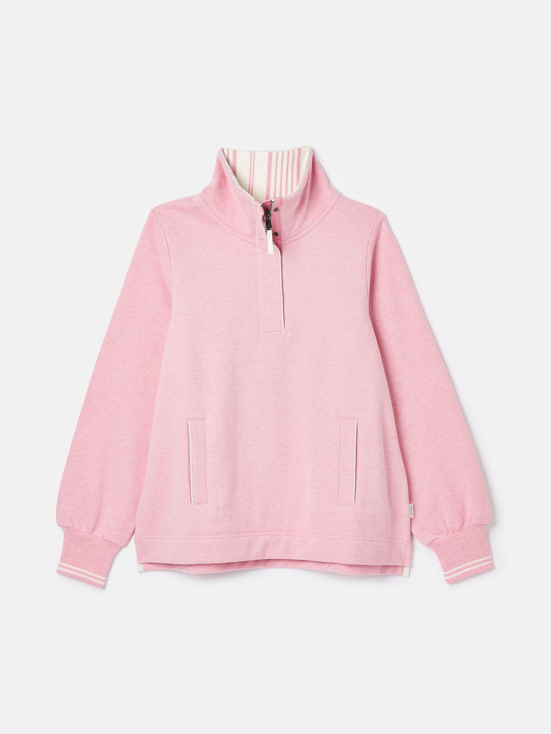 Burnham Pink Funnel Neck Quarter Zip Sweatshirt - Image 6 of 6