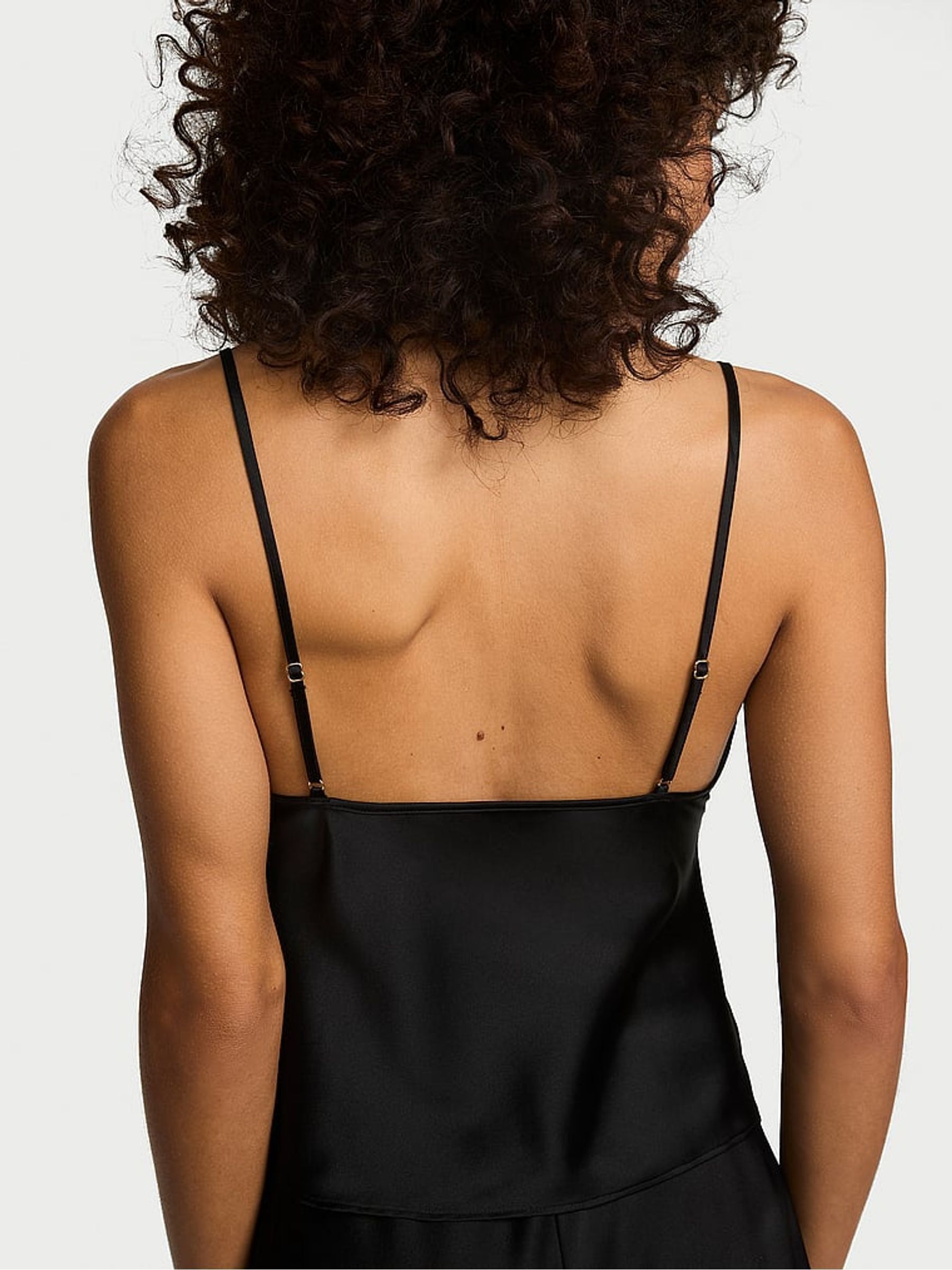 Black Silk Sheer Stripe Cami Top - Image 2 of 2 Black Silk Sheer Stripe Cami Top - Image 2 of 2