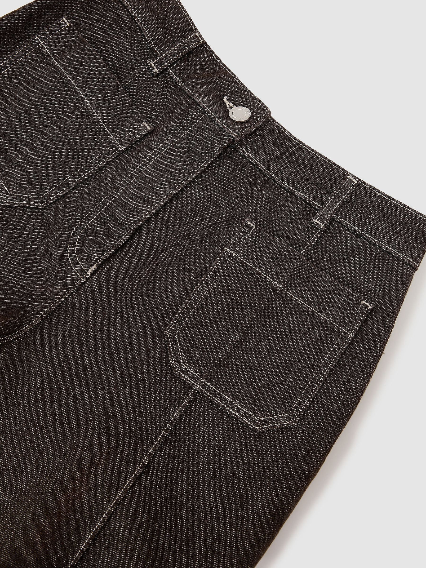 Patch-Pocket Flared Jeans in Brown - Image 11 of 11