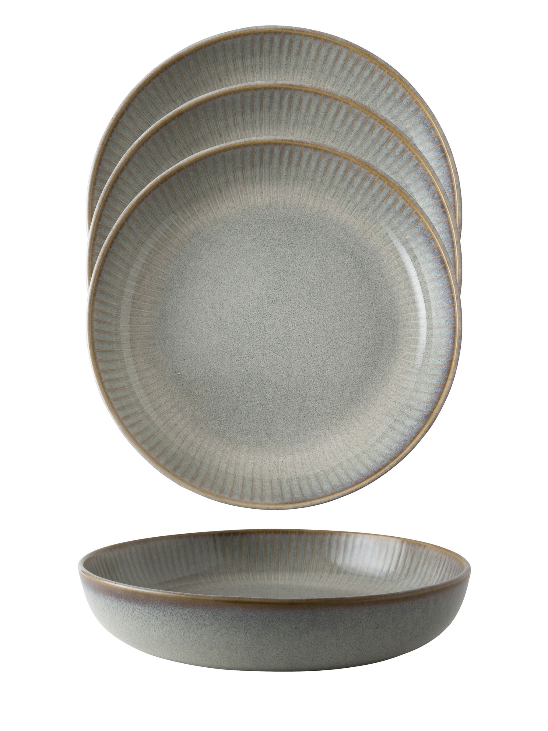 Dutch Rose Set of 4 Grey Sapphire Pasta Plates - Image 2 of 4