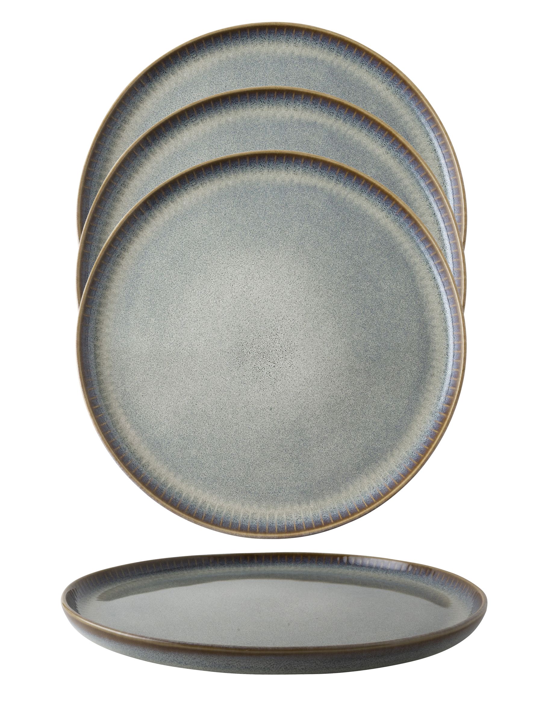 Dutch Rose Grey Dutch Rose Sapphire 28cm Dinner Plates Set of 4 - Image 2 of 4