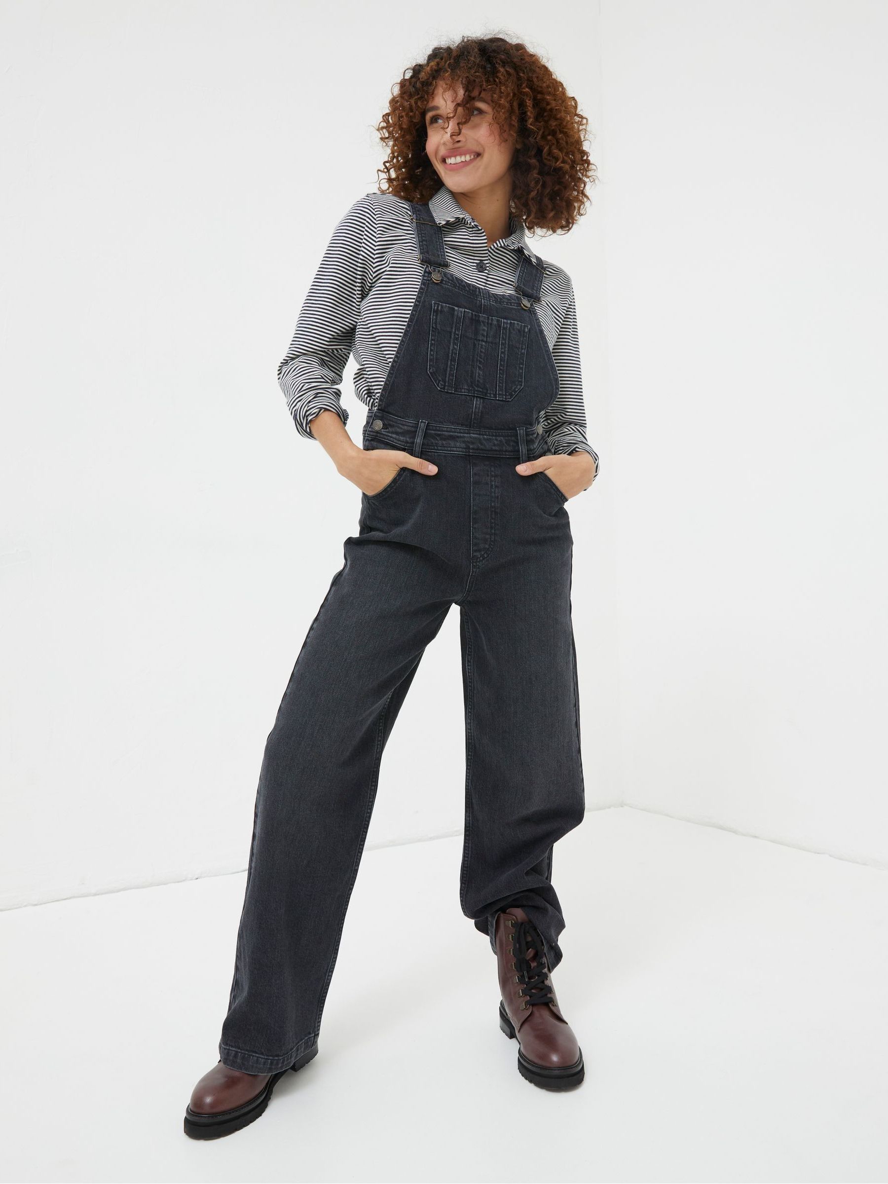 Black Tetbury Wide Leg Dungarees - Image 1 of 5