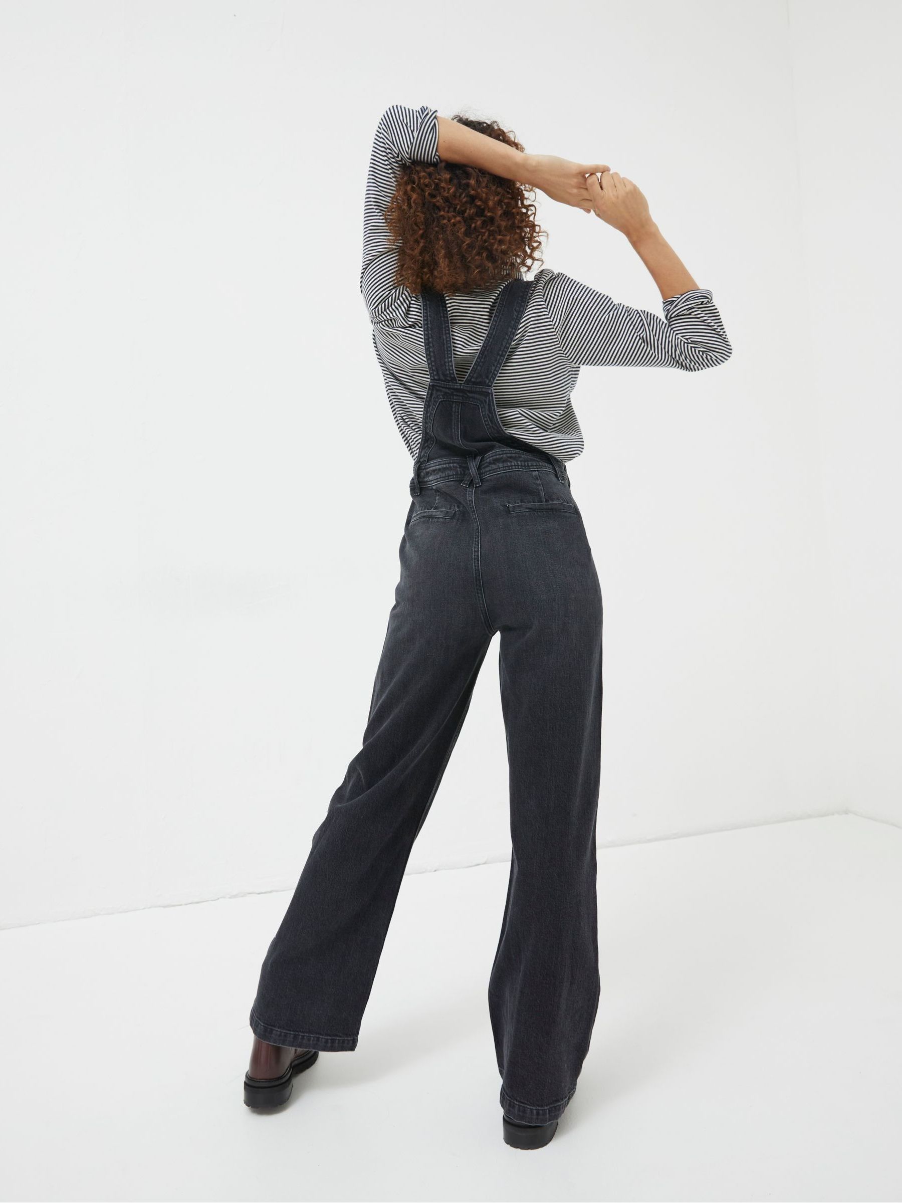 Black Tetbury Wide Leg Dungarees - Image 2 of 5