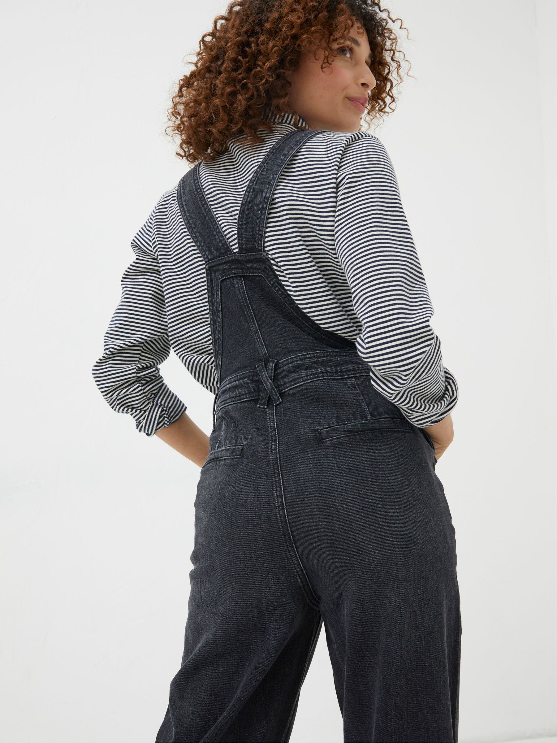 Black Tetbury Wide Leg Dungarees - Image 3 of 5