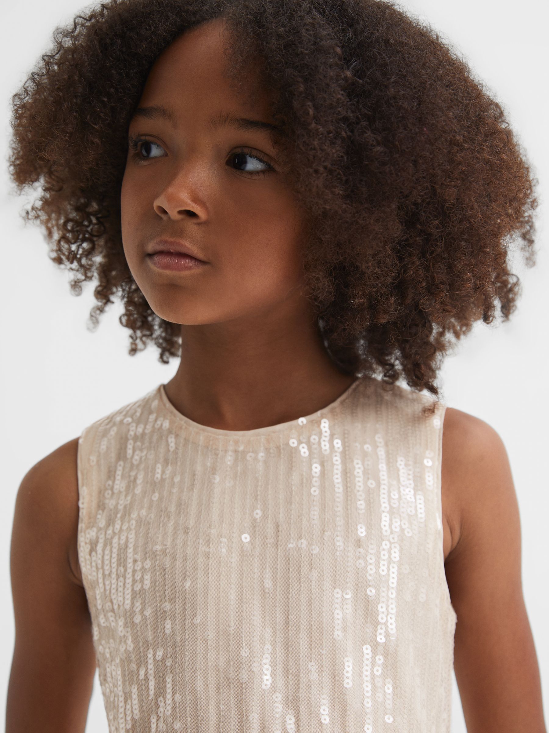 9-14 yrs Sequin Tulle Dress in Pink - Image 5 of 7