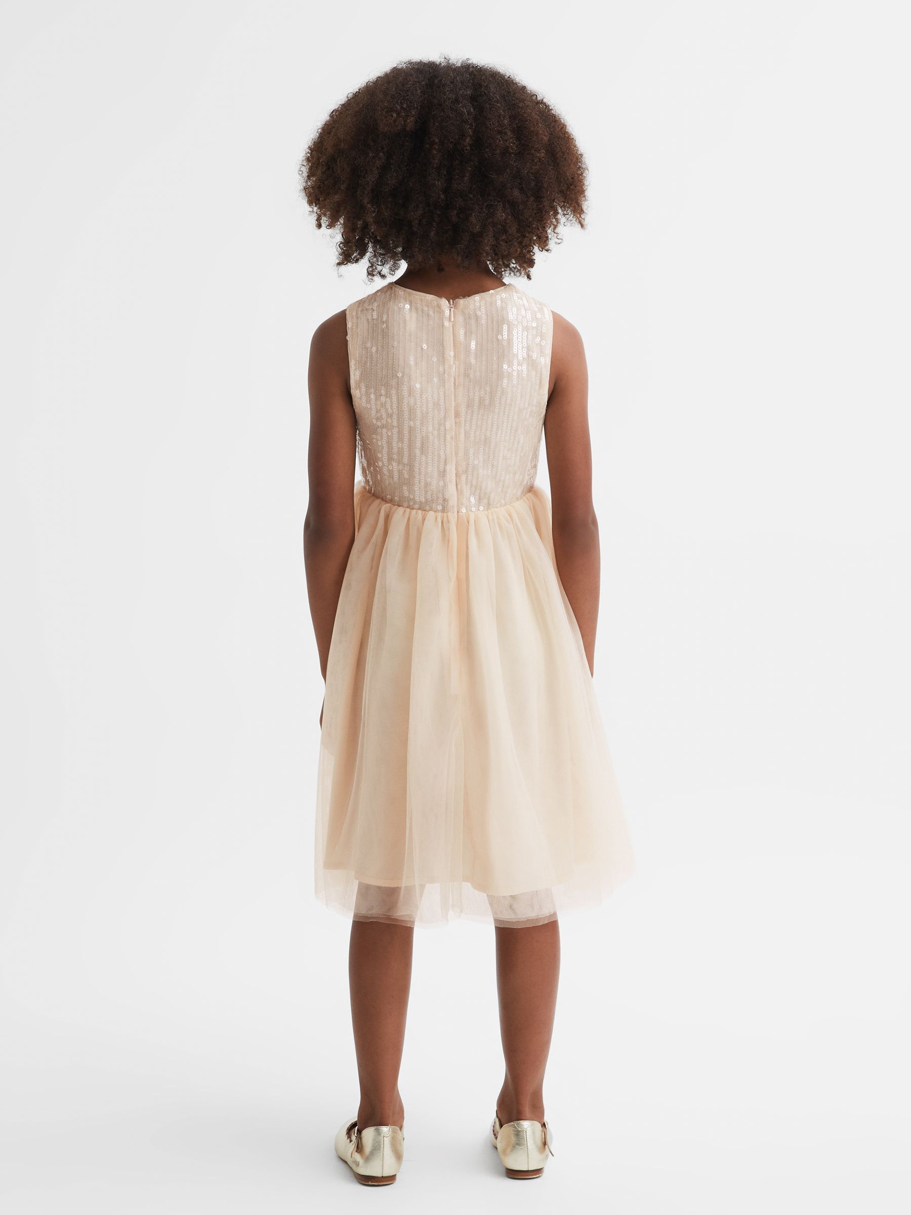 9-14 yrs Sequin Tulle Dress in Pink - Image 6 of 7