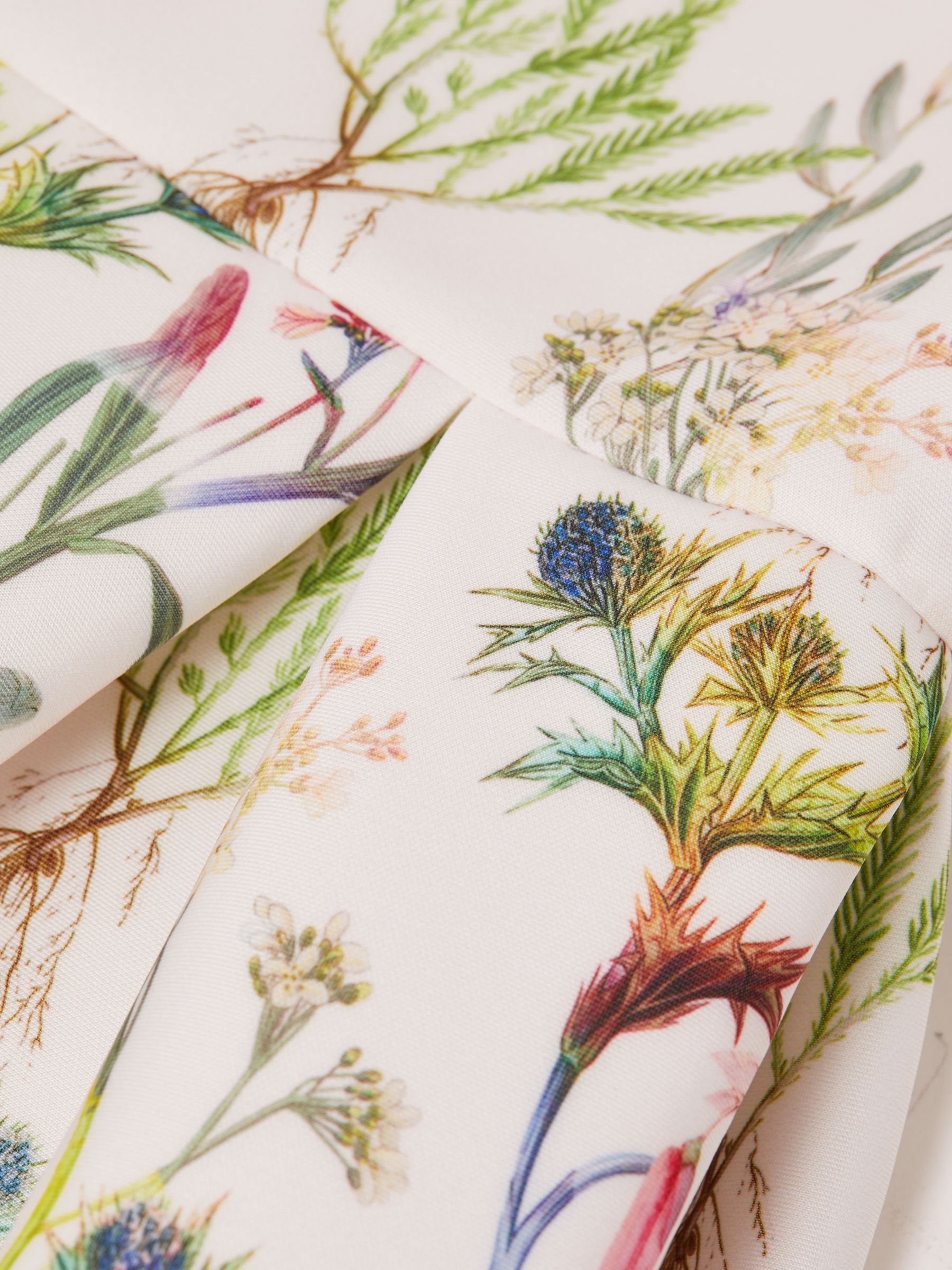 4-9 yrs Scuba Floral Printed Dress in Green - Image 2 of 5