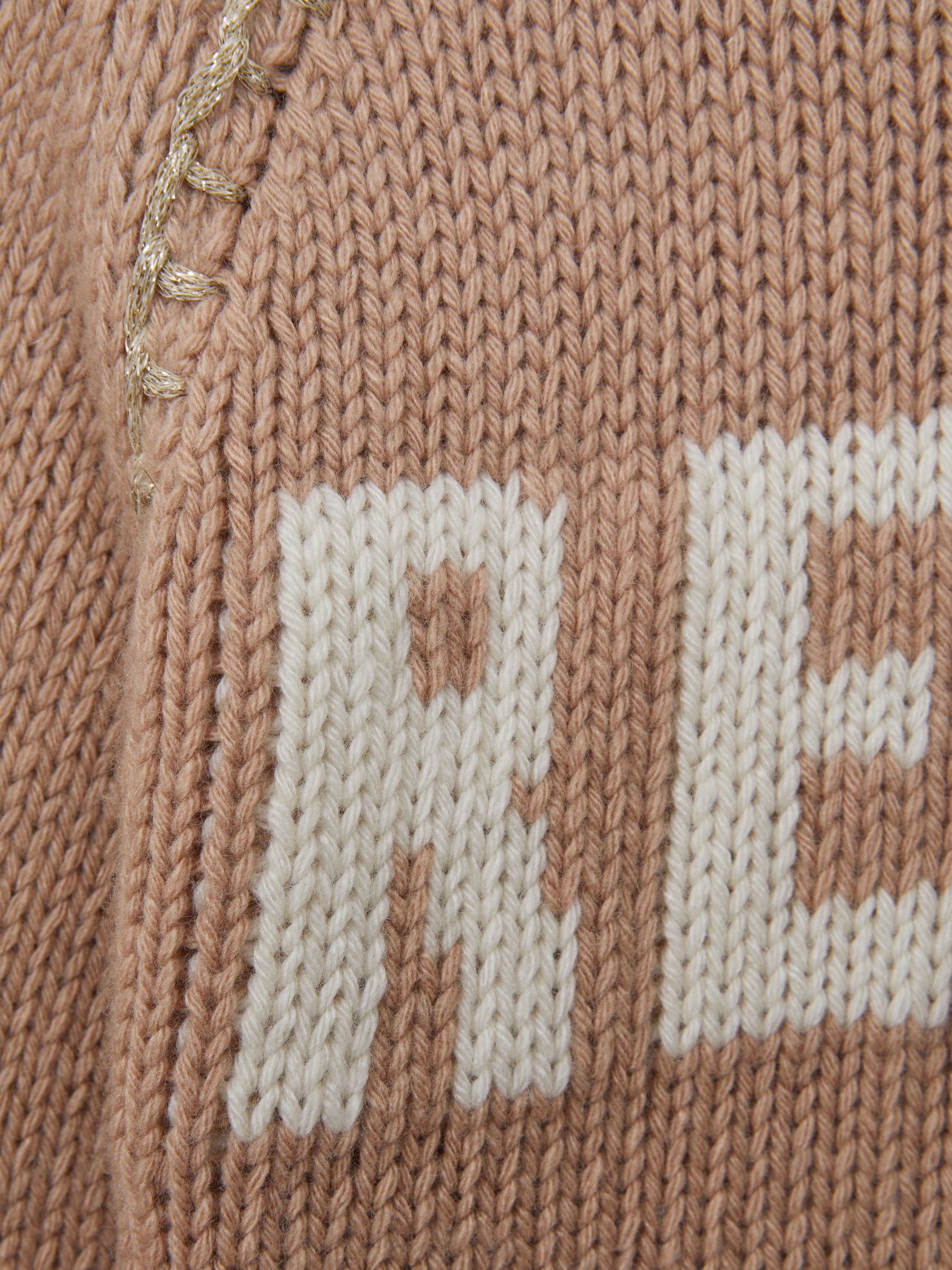 9-13 yrs Wool Blend Motif Jumper in Camel - Image 5 of 6