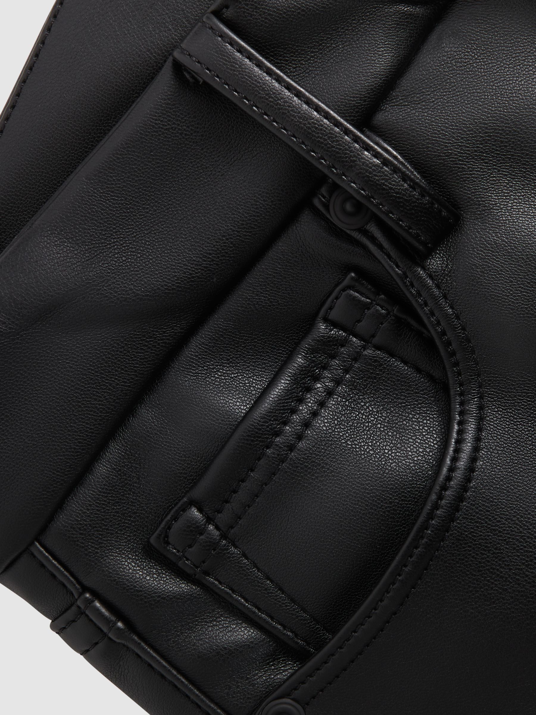 Good American Faux Leather Flared Trousers in Black - Image 6 of 7