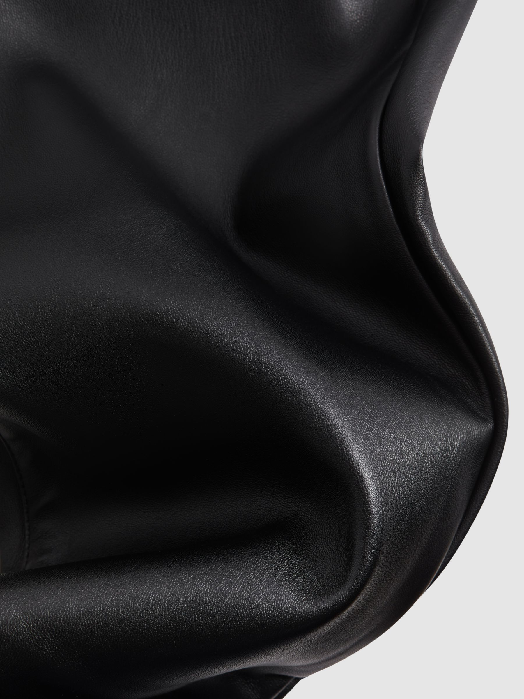 Good American Faux Leather Flared Trousers in Black - Image 7 of 7