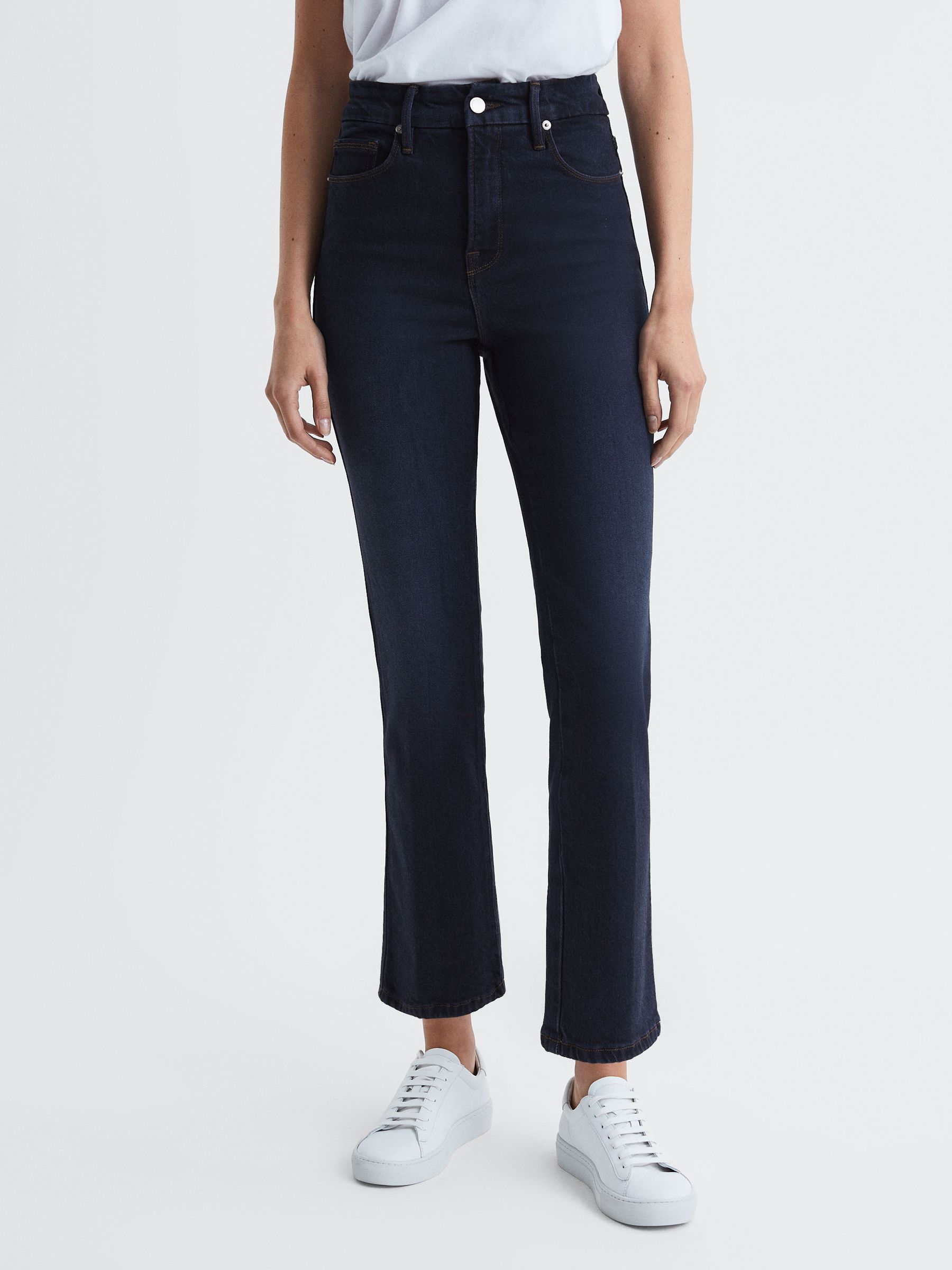 Good American Soft Tech Straight Leg Jeans in Indigo - Image 1 of 6