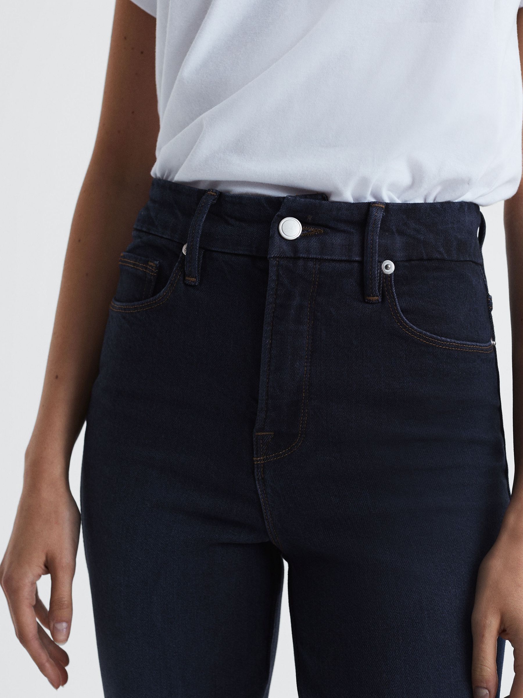 Good American Soft Tech Straight Leg Jeans in Indigo - Image 4 of 6