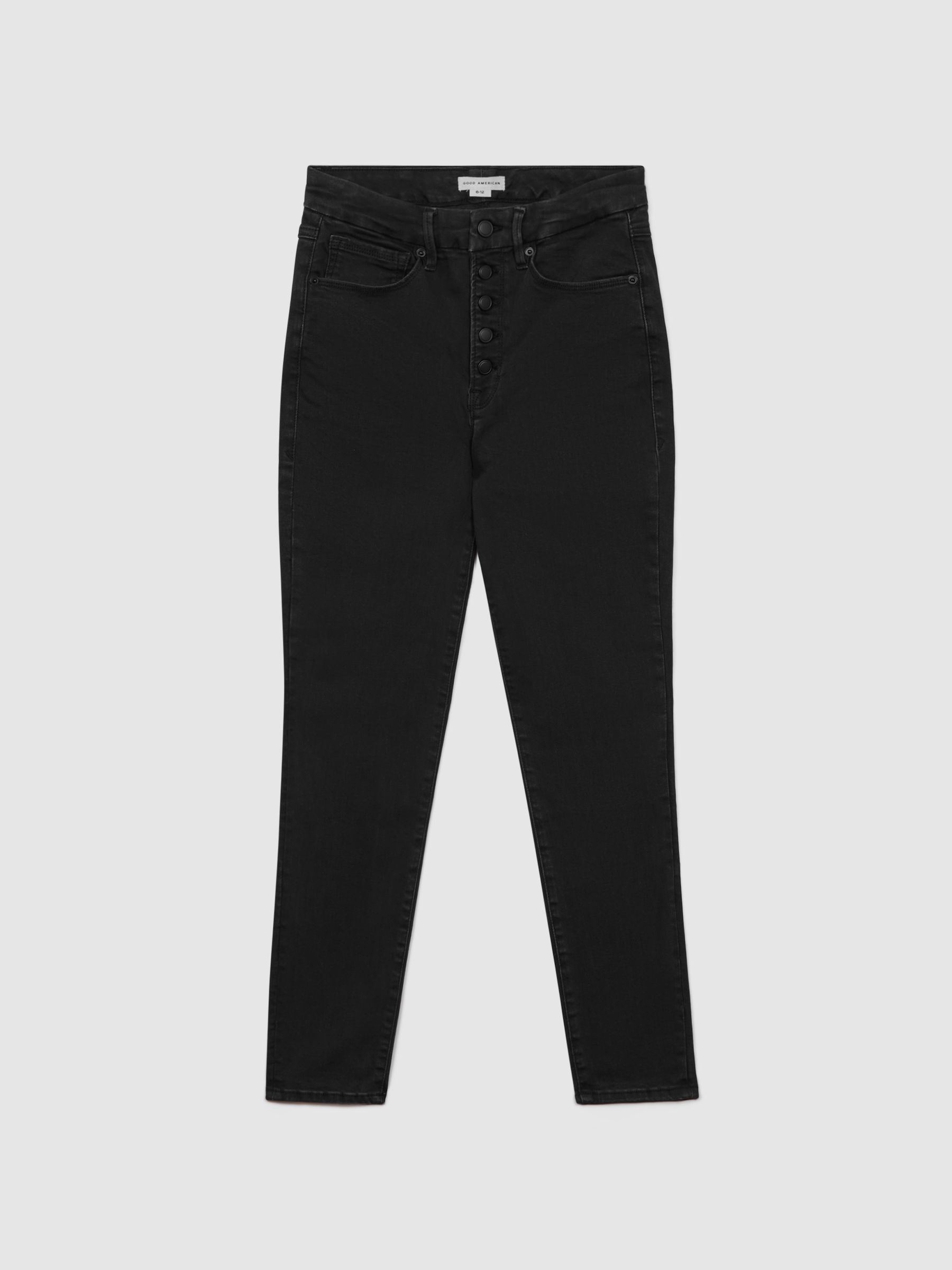 Good American Always Fits Skinny Jeans in Black - Image 2 of 6