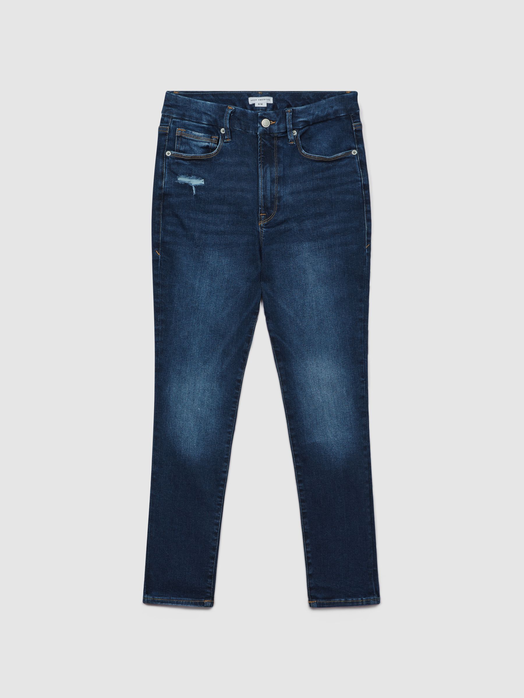 Good American Always Fits Cropped Skinny Jeans in Indigo - Image 2 of 6
