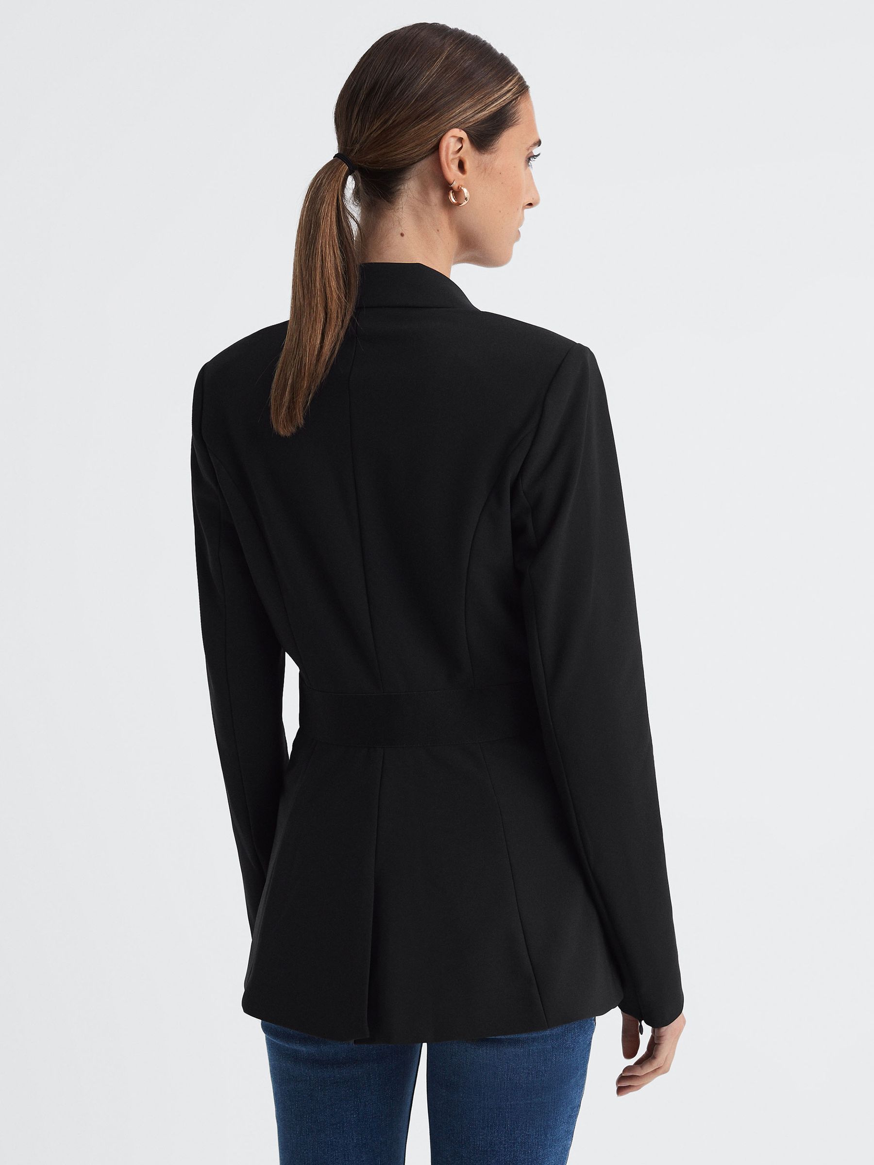 Good American Scuba Single Breasted Blazer in Black - Image 4 of 5