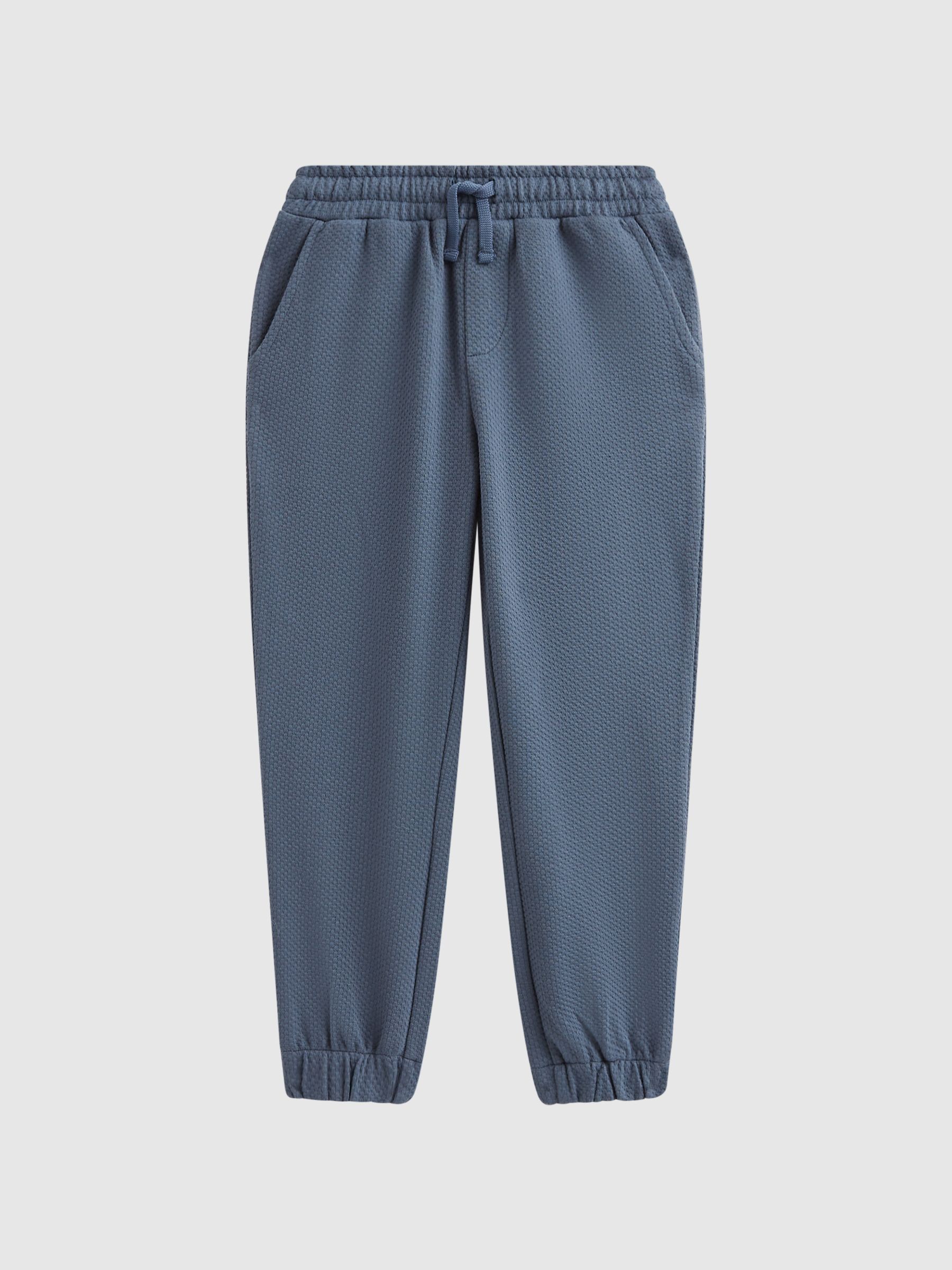 9-14 yrs Textured Drawstring Joggers in Airforce Blue - Image 2 of 5