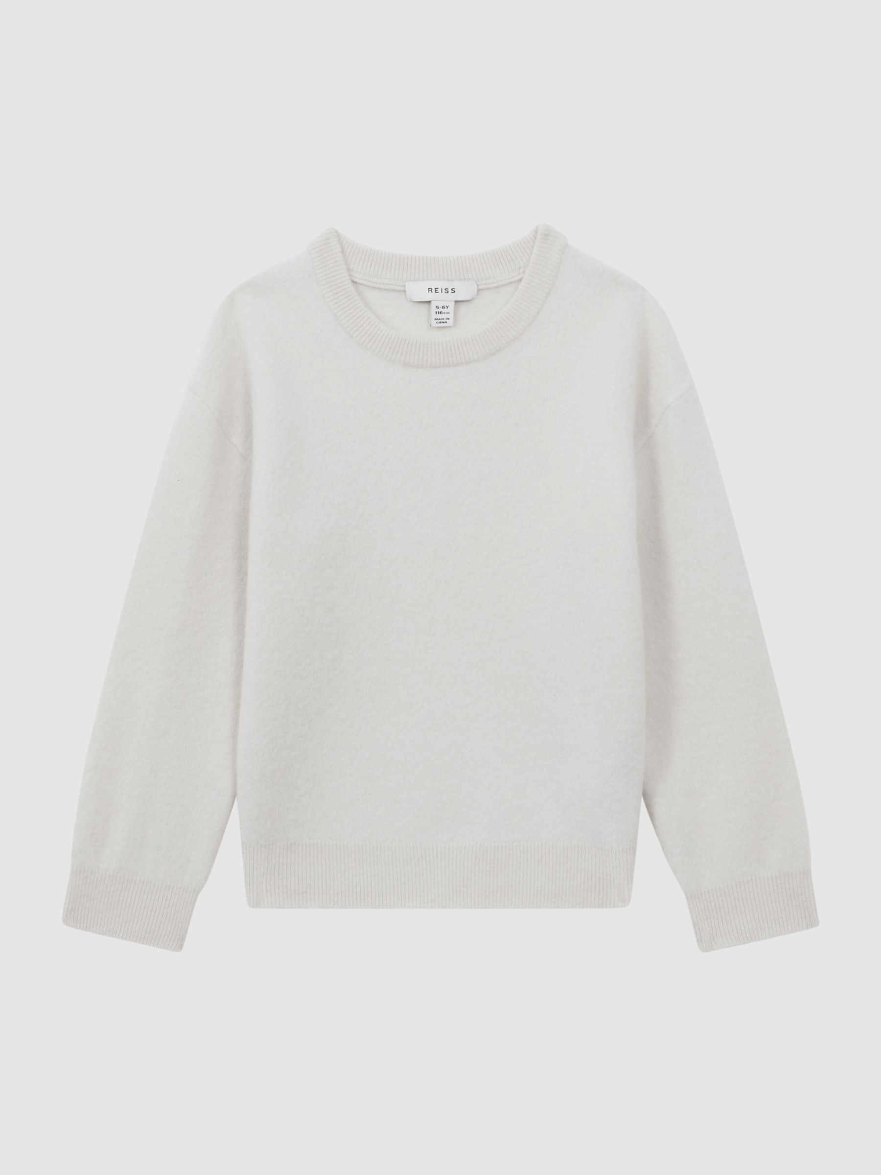 9-14 yrs Merino Crew Neck Jumper in White - Image 2 of 7 9-14 yrs Merino Crew Neck Jumper in White - Image 2 of 7