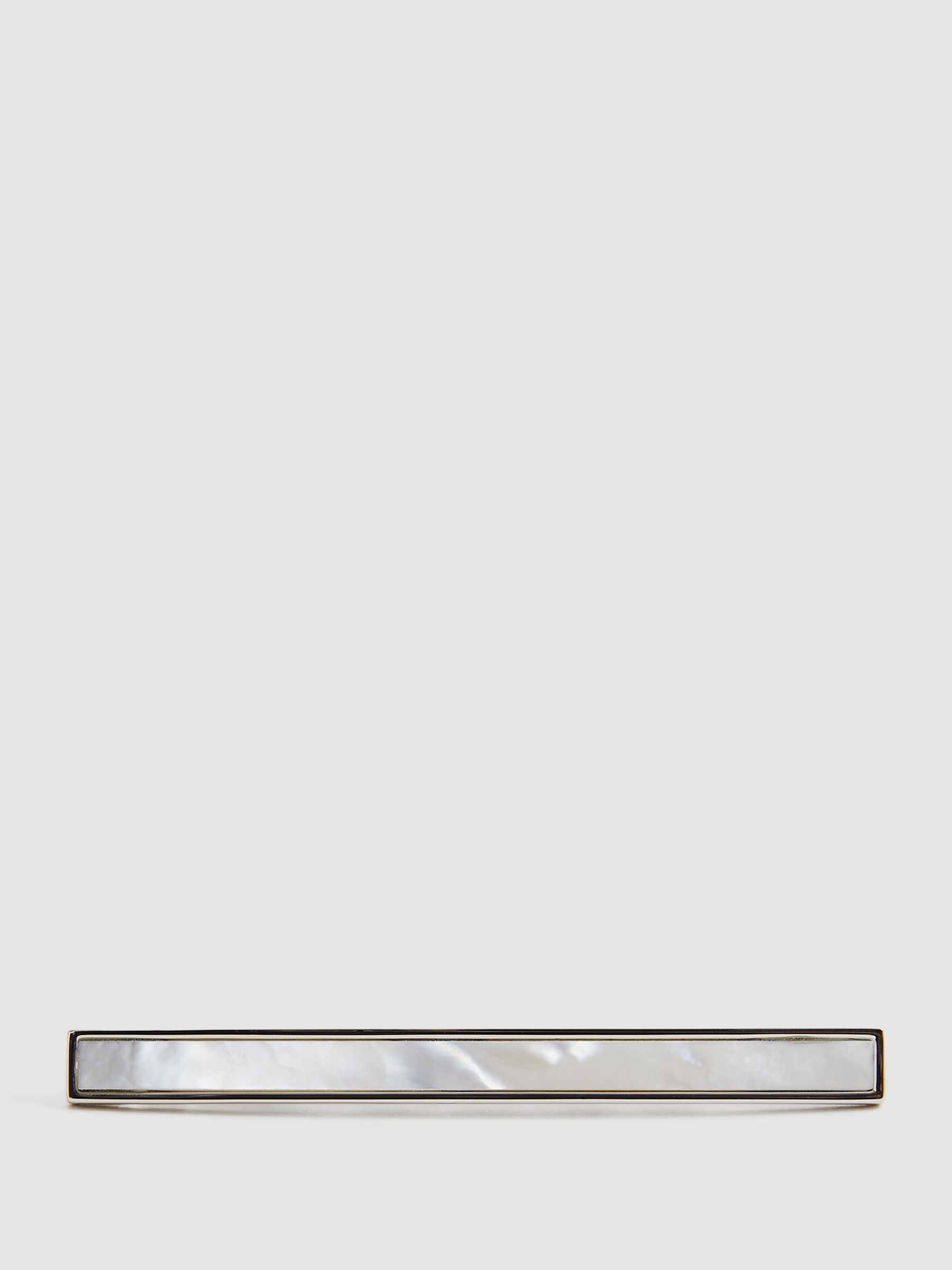 Onyx Tie Bar in Silver/Mop - Image 1 of 5