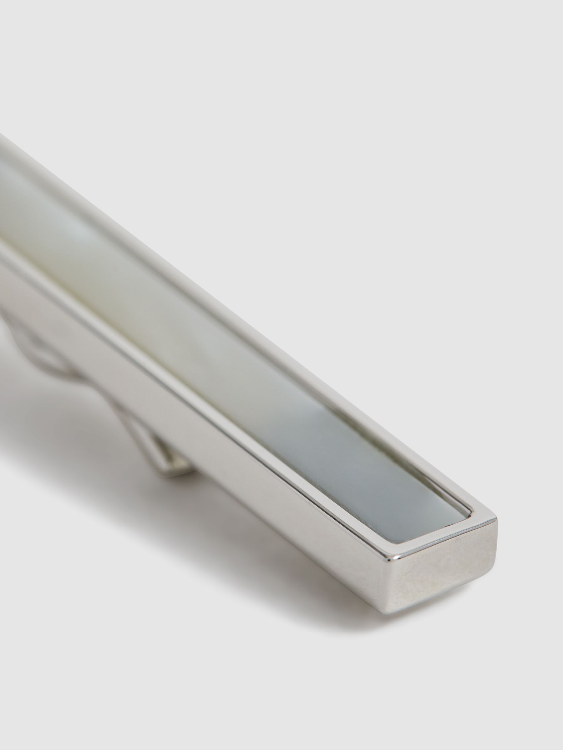 Onyx Tie Bar in Silver/Mop - Image 4 of 5