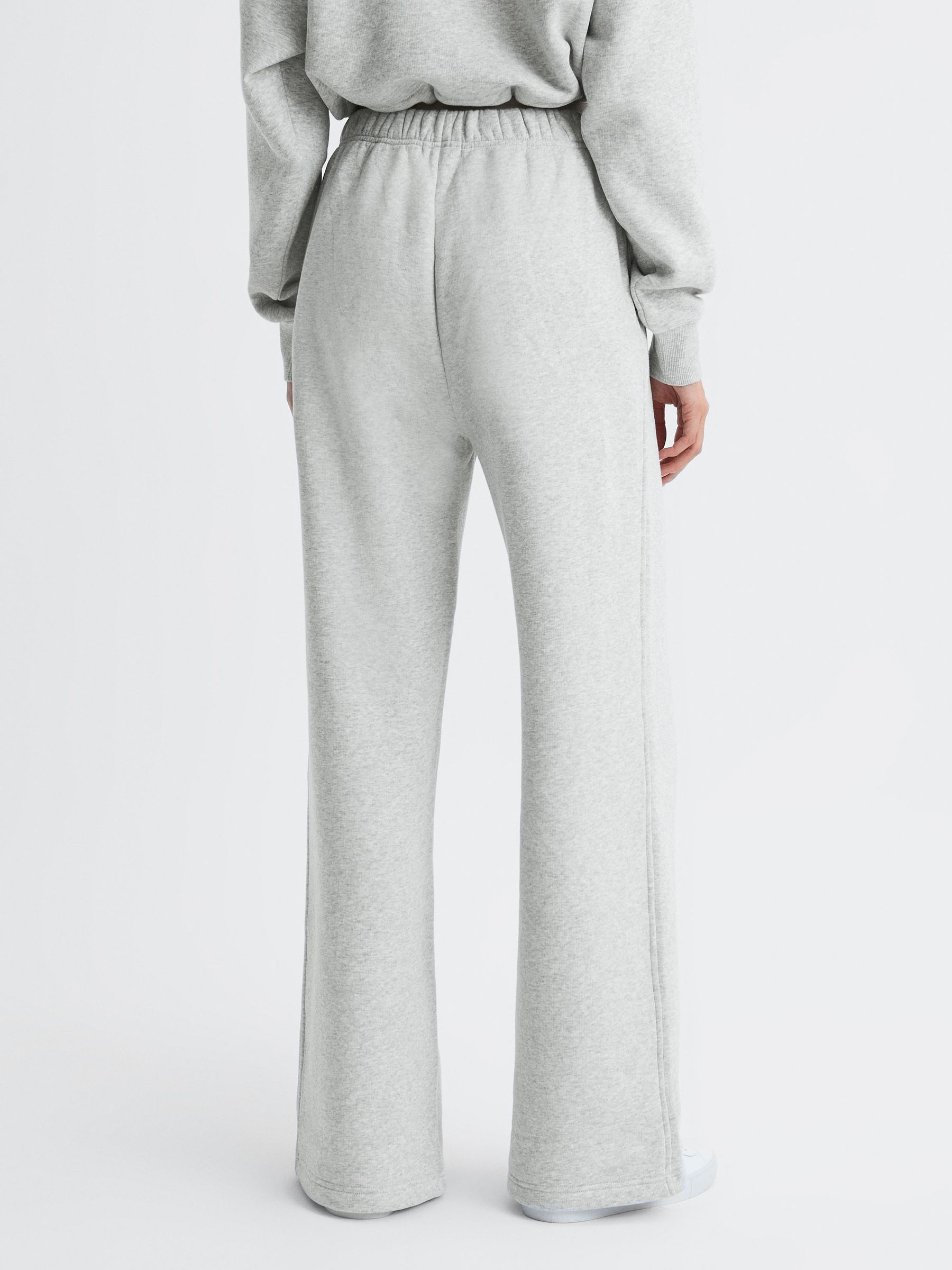 Good American Cotton Blend Wide Leg Joggers in Grey - Image 6 of 7