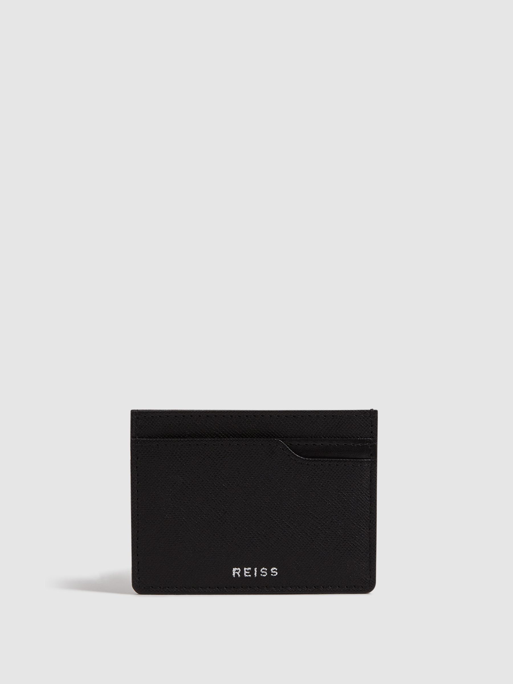 Leather Card Holder in Black - Image 1 of 4