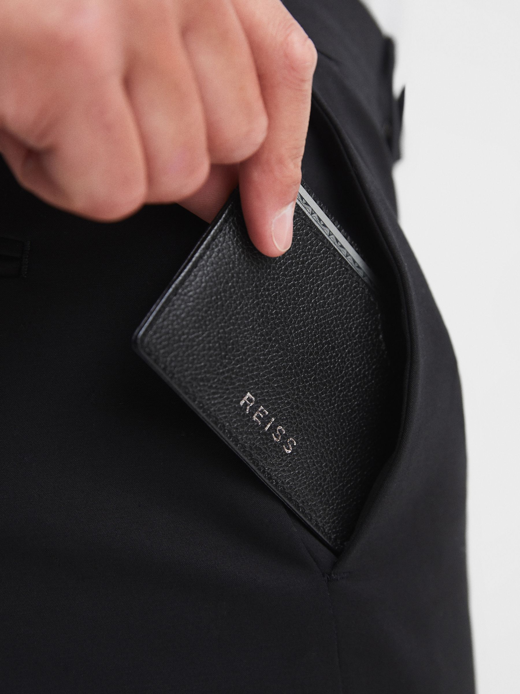 Leather Card Holder in Black - Image 2 of 4