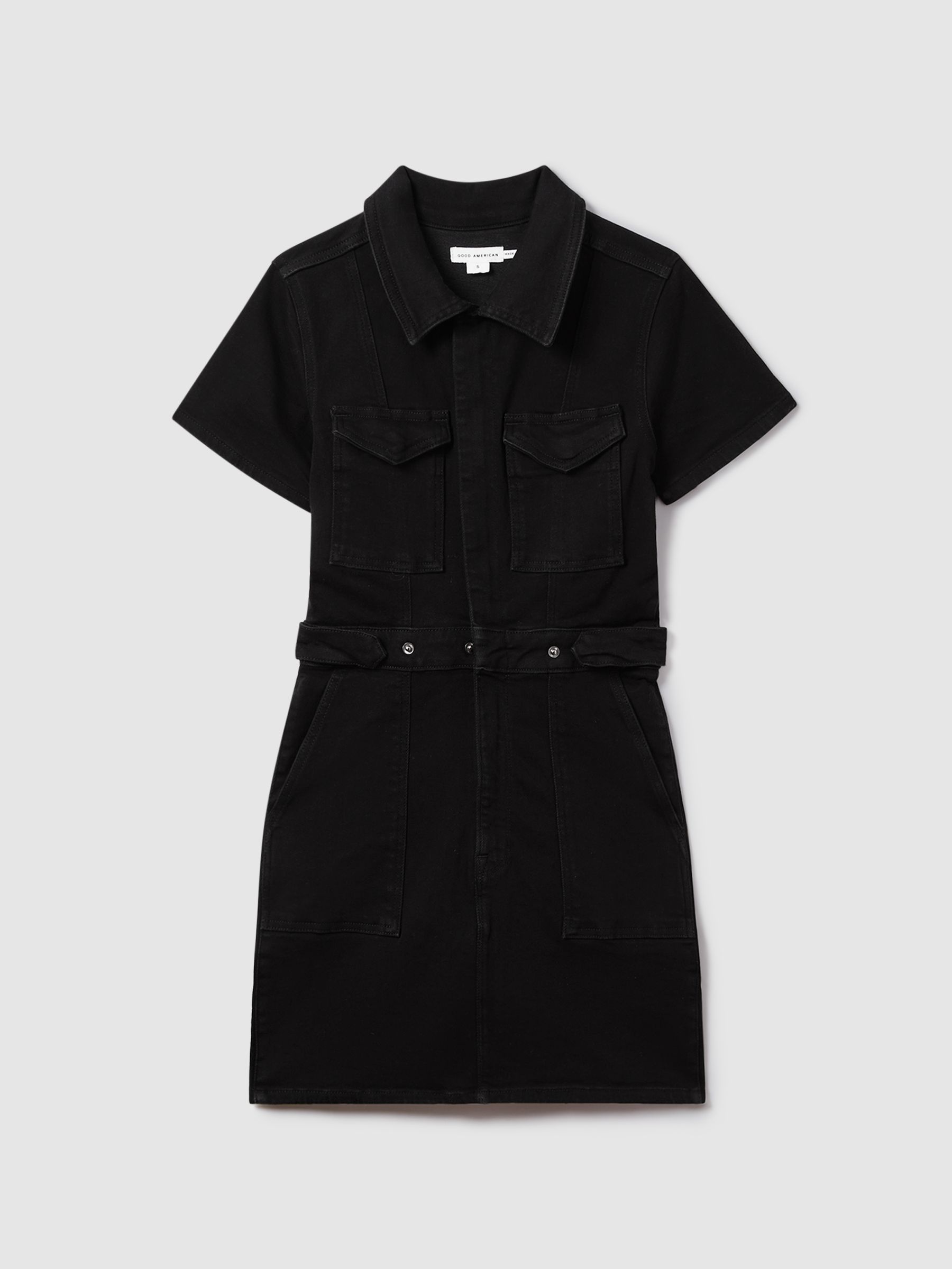 Good American Denim Mini Dress in Black - Image 2 of 5